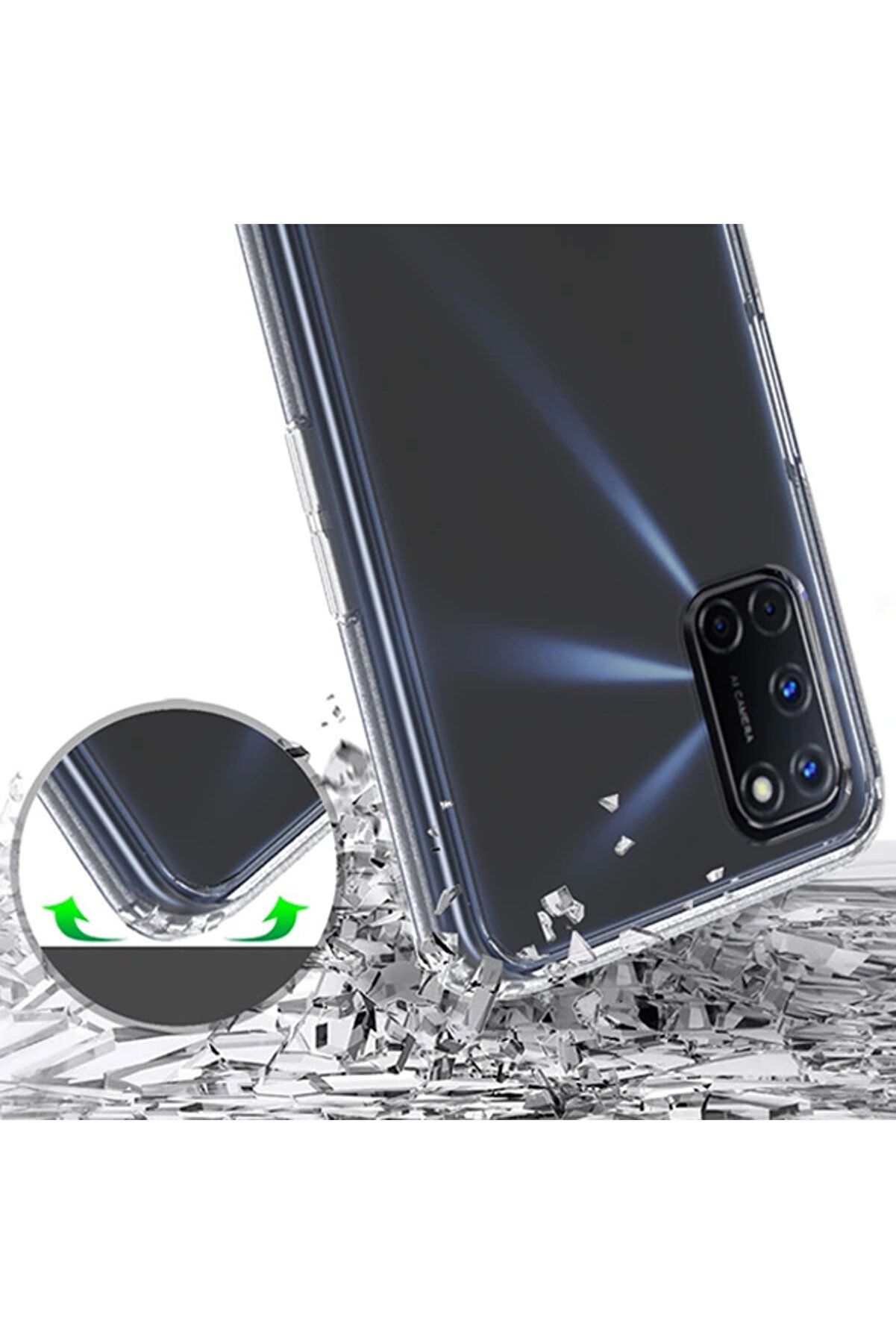 Oppo A52 / A72 / A92 Anti̇-Drop Si̇li̇kon Kılıf Shockproof Kılıf-(1903) - Tknal4527-2004