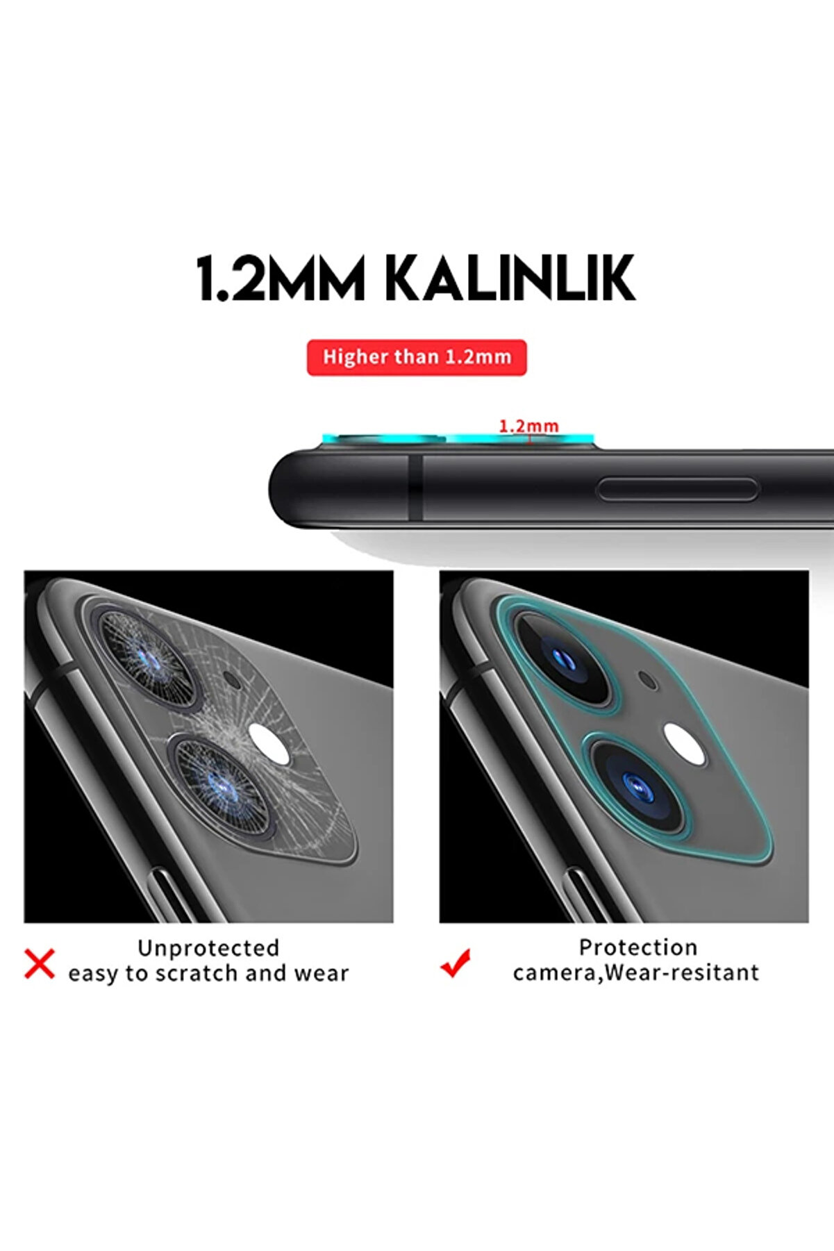 İphone 11 6.1 Full Tempered Kamera Koruyucu Kırılmaz Cam-(1903) - Dropx7416-5343
