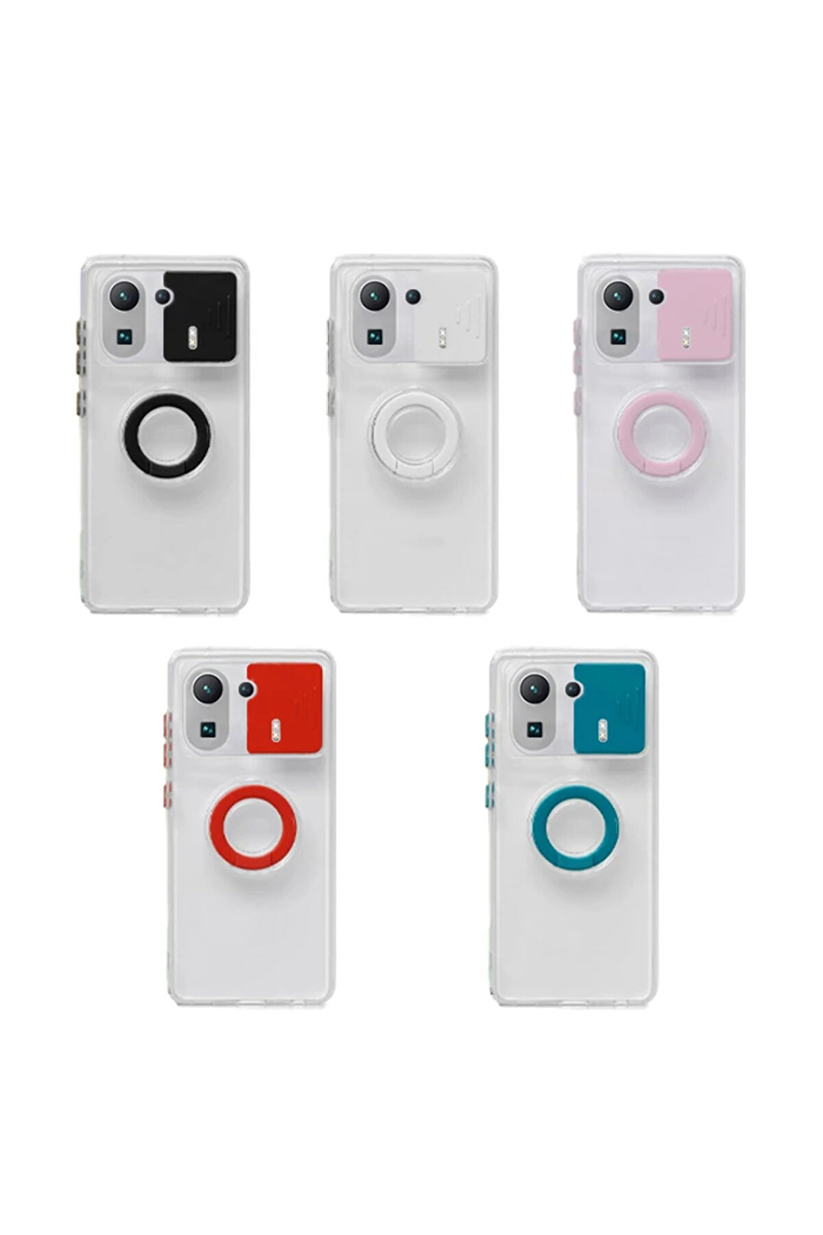 Ally Xi̇aomi̇ Mi̇ 11 Pro Kılıf Sürgülü Kamera Lens Korumalı Yüzük Standlı - Dropx3259-4344