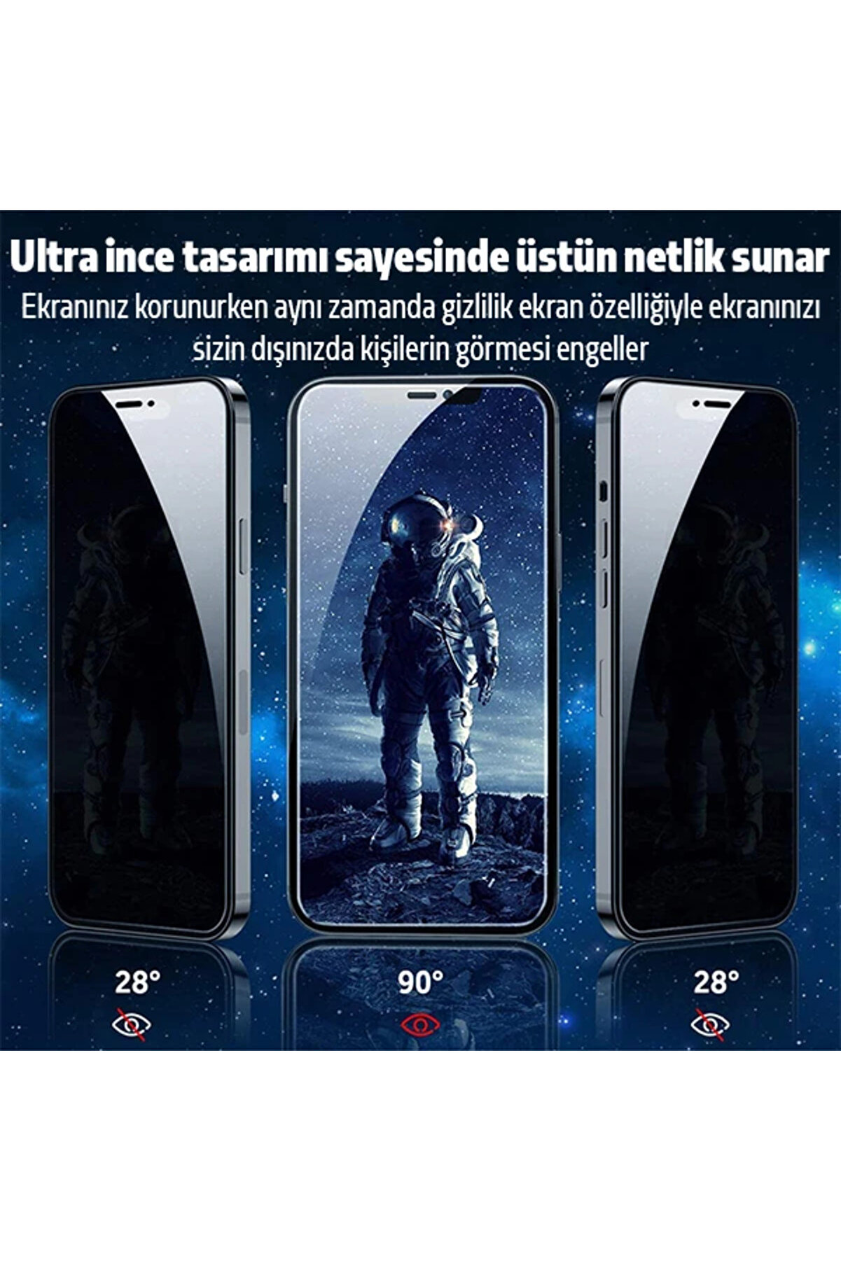 İphone 12 Mi̇ni̇ Pri̇vacy Gi̇zli̇ Hayalet Tempered Cam Ekran Koruyucu-(1903) - Monas1387-8936