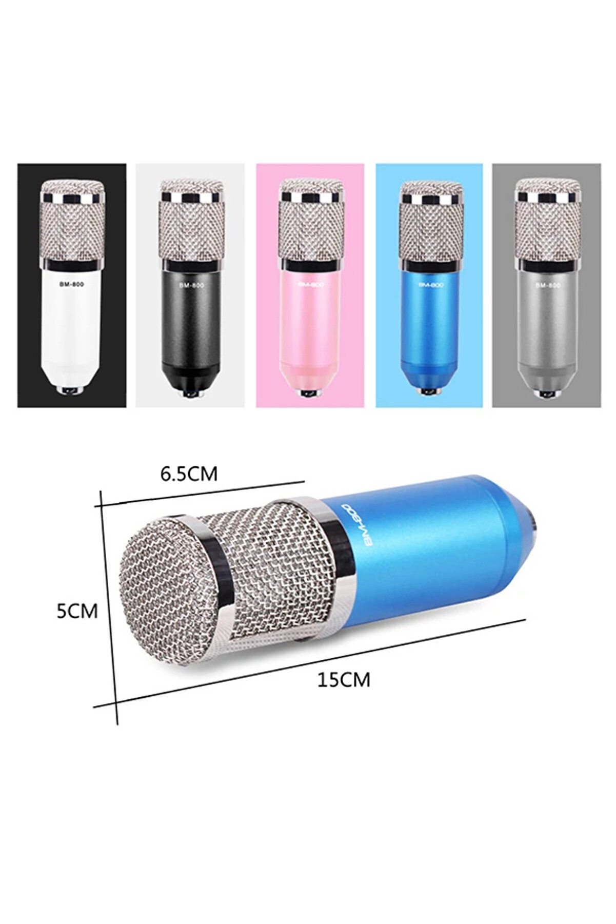 Bm800 Condenser Stüdyo Profesyonel Kayıt Ve Yayın Mi̇krofonu Studi̇o-(5775) - Gms5115-9695