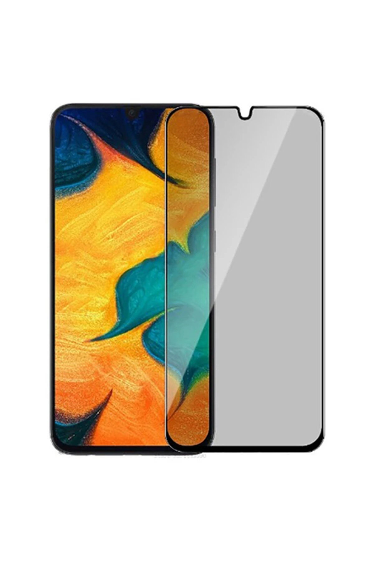 gizmurstore ALLY SM Galaxy M21 3D Full Privacy Gizlilik Tempered Cam Ekran Koruyucu-(5775) - GMS5643-6674
