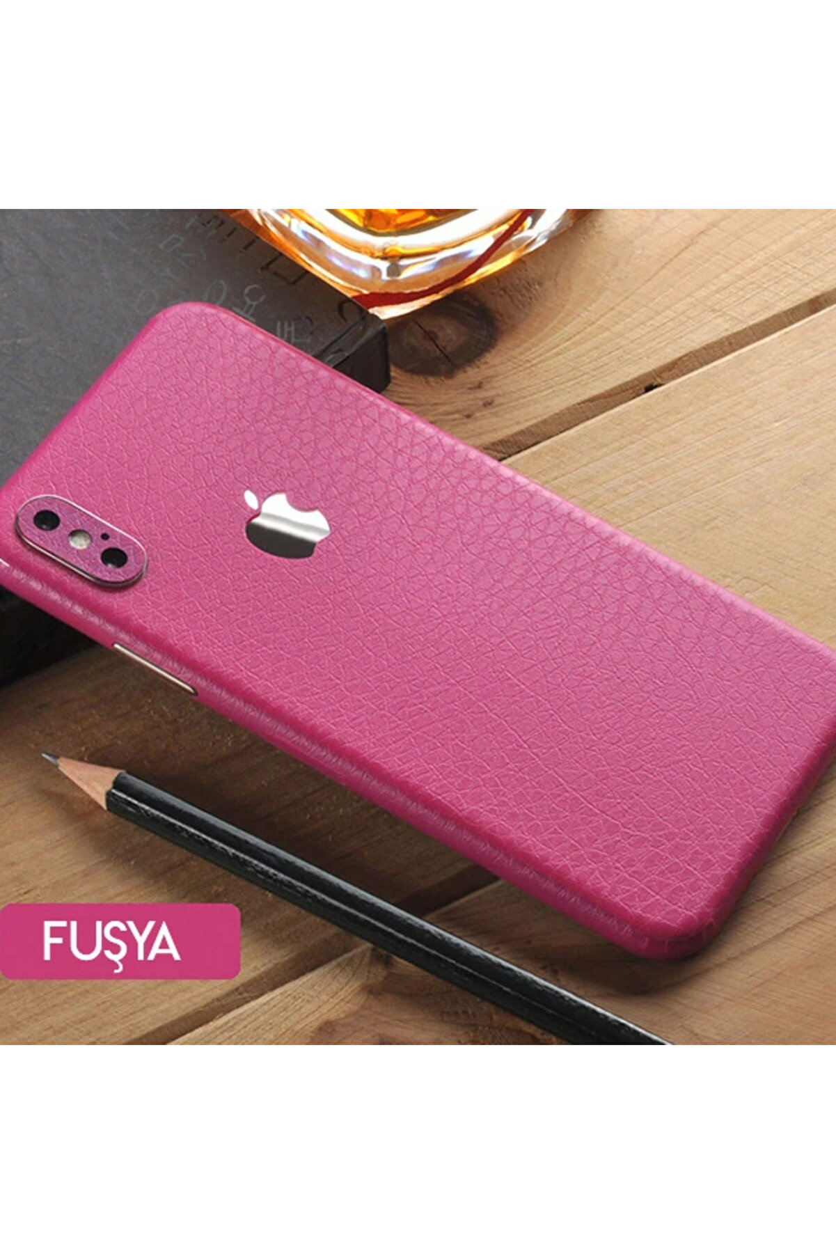 İphone Xr 6.1 Deri̇ Dokulu Arka Yan Kaplama Sti̇cker-(1903) - Dropx3250-9246