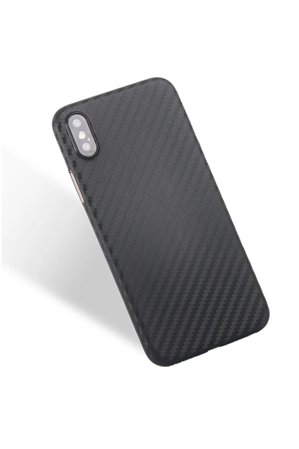 İphone X Xs Carbon Fi̇ber Dokulu Yumuşak Pc Kılıf-(5775) - Gms6572-5262