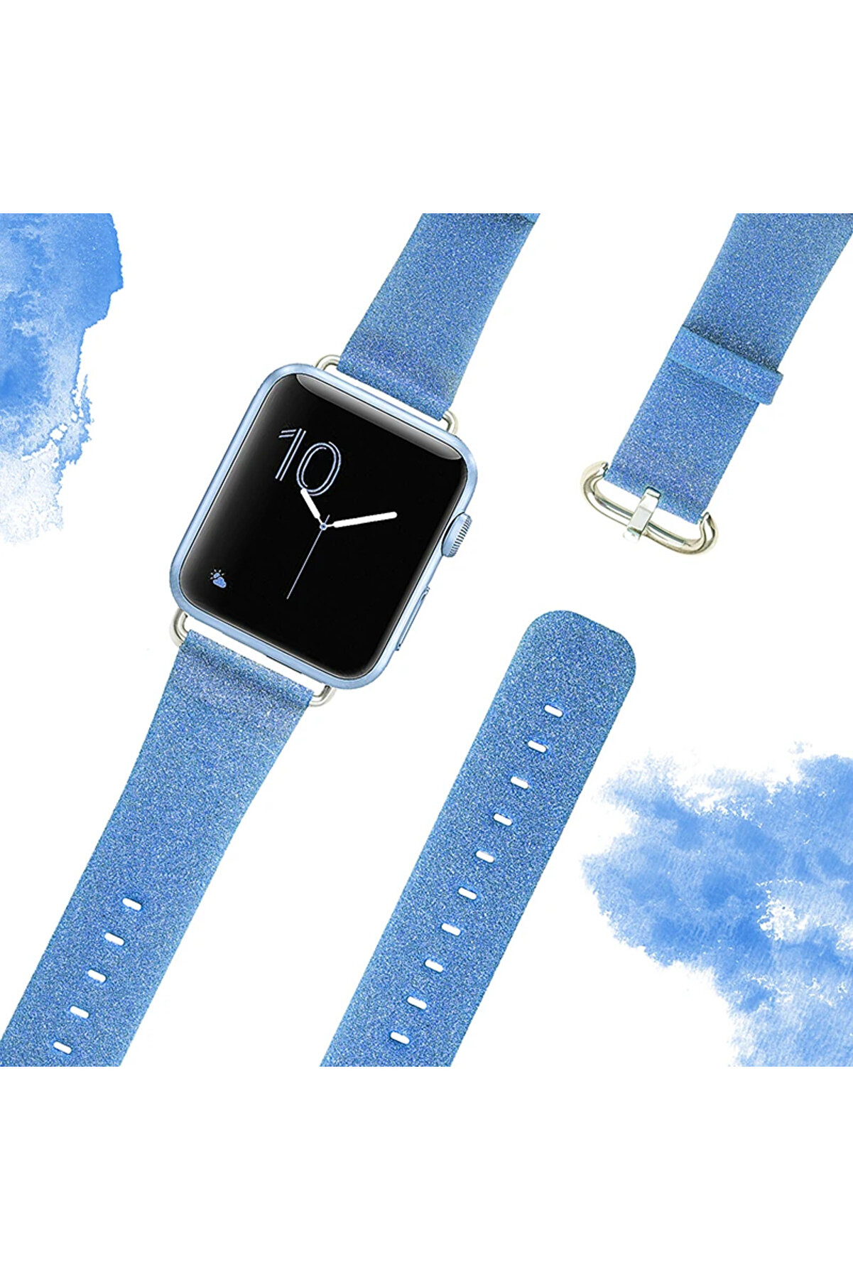 Ally Apple Watch 7-8 45Mm 6-5-4 44Mm Kordon Kayış Deri̇ İnce Si̇m İşlemeli̇ 3- - Dropx7453-3860