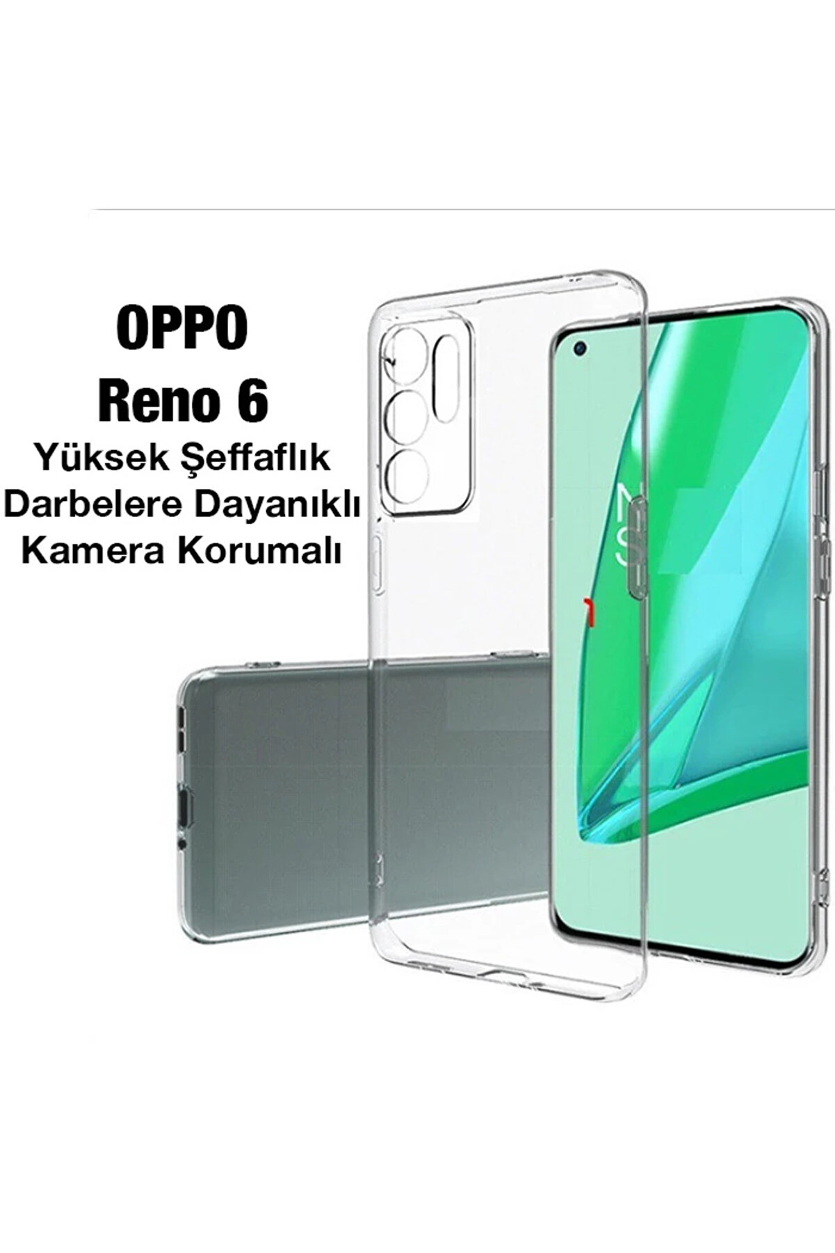 Oppo Reno 6 Kılıf Kamera Korumalı Ultra İnce Şeffaf Si̇li̇kon Kılıf-(1903) - Dropx6535-2070