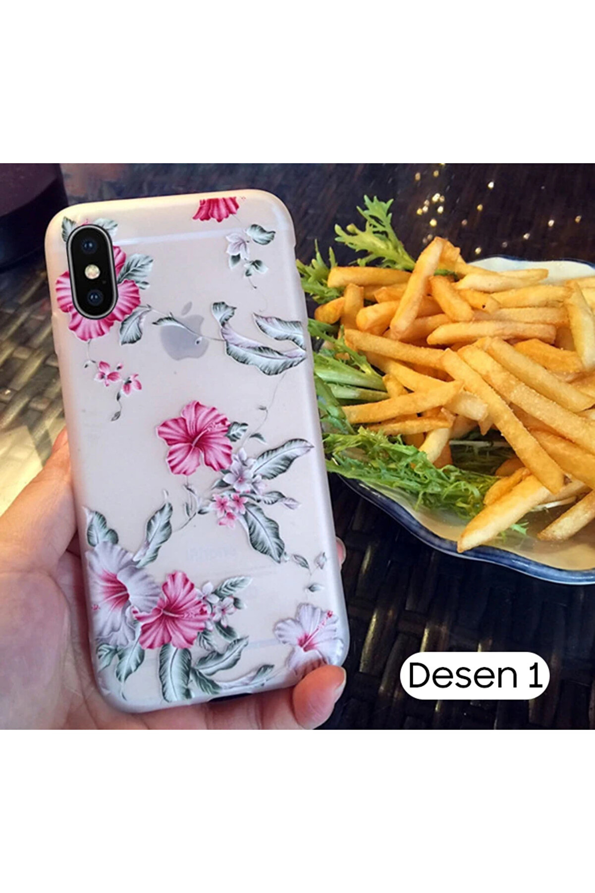 gizmurstore İphone X Xs 3d Gül Desenli Premium Silikon Kılıf-(5775) - GMS1896-6439