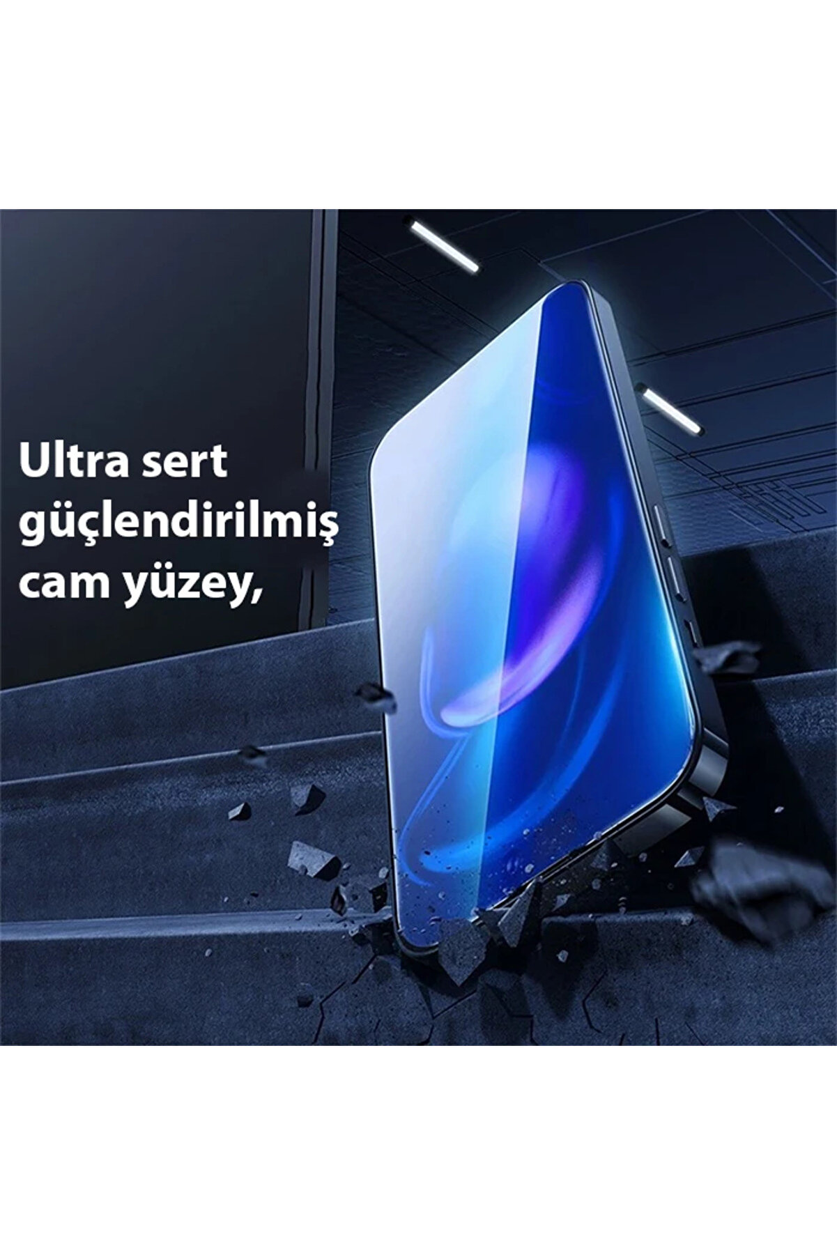 Crystal İphone 15 Full Koruma Anti̇ Mavi̇ Işık Tempered Cam Ekran Koruyucu 2 Ade - Dropx8795-3111