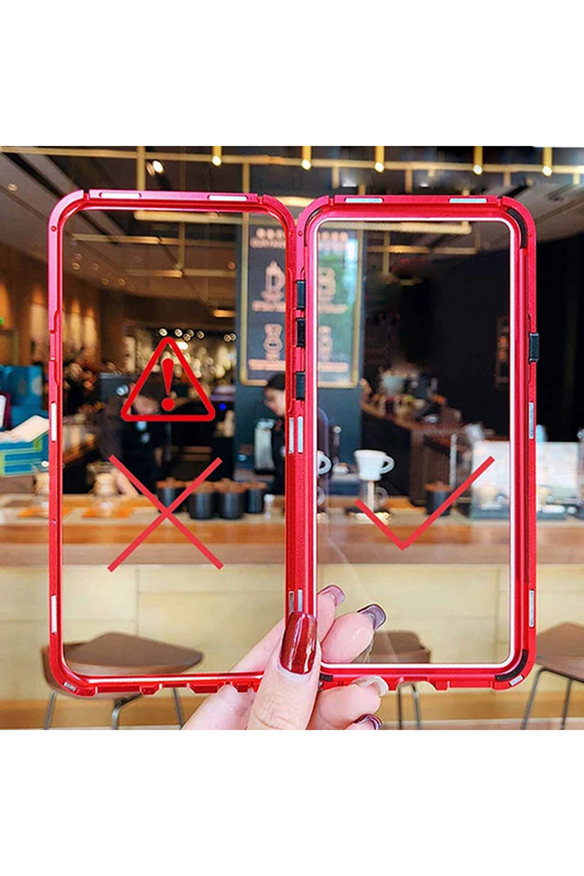 Sm Galaxy S10E Mıknatıslı 360 Koruma Arkası Cam Metal Frame Kılıf-(5775) - Gms4609-5385