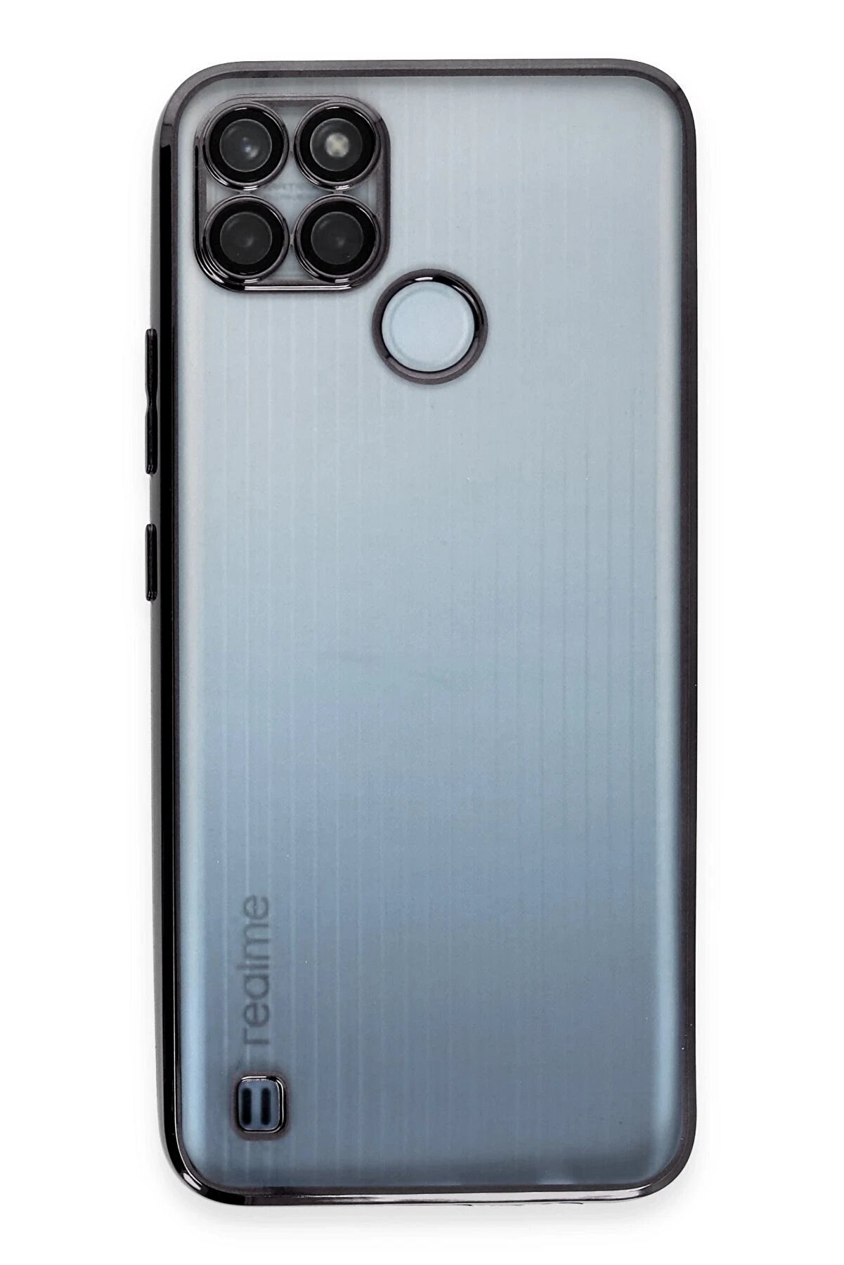 Realme C25Y Kılıf Lensli̇ Si̇li̇kon - Si̇yah - Dropx2303-3795