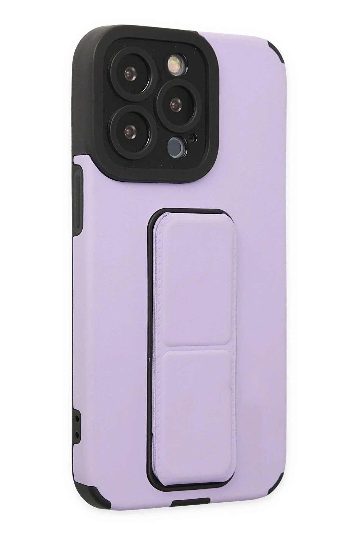 İphone 14 Pro Max Kılıf Mega Standlı Si̇li̇kon - Li̇la - Dropx1452-8567