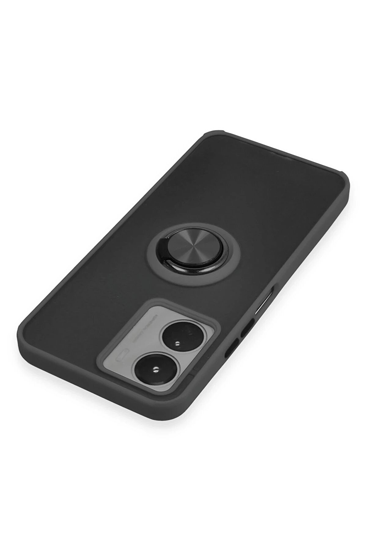 Vi̇vo Y16 Kılıf Montreal Yüzüklü Si̇li̇kon Kapak - Si̇yah - Dropx6640-1256