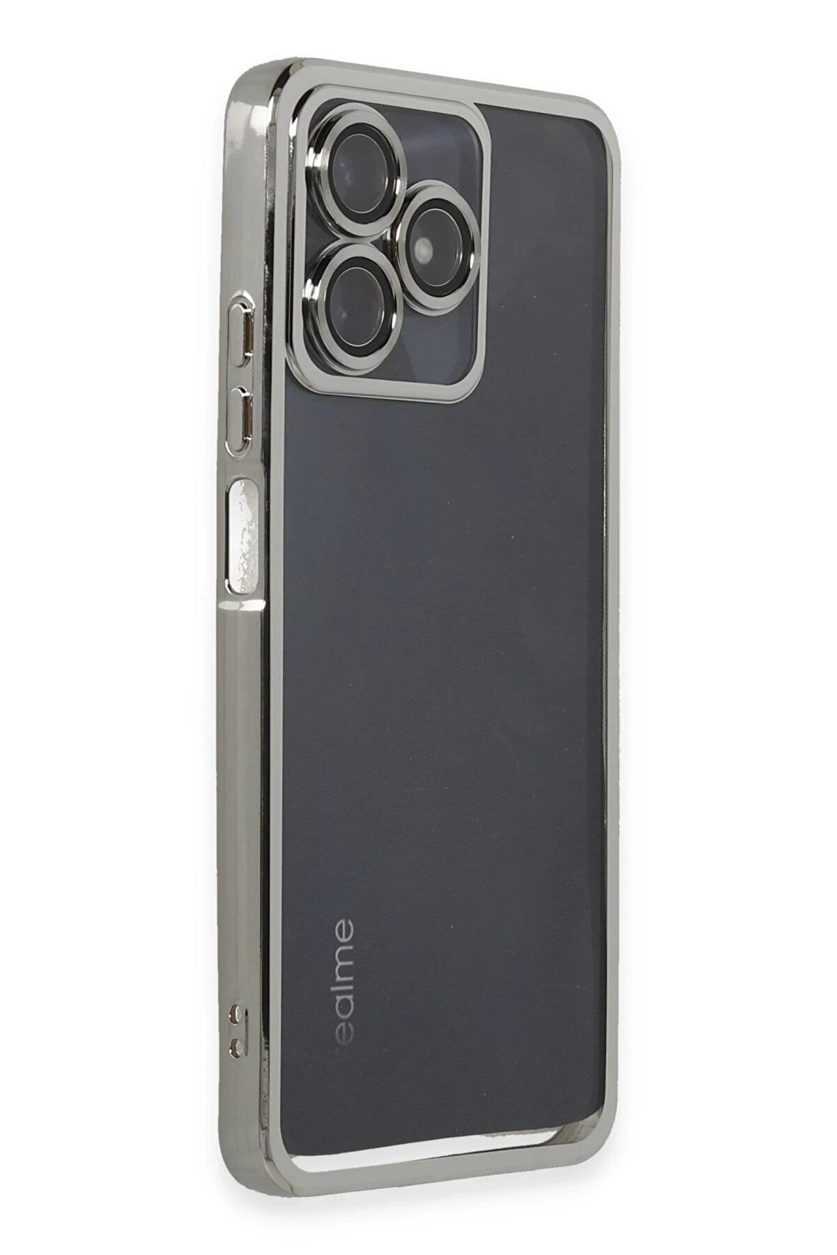 Realme C53 Kılıf Lensli̇ Si̇li̇kon - Gümüş - Dropx2385-6353
