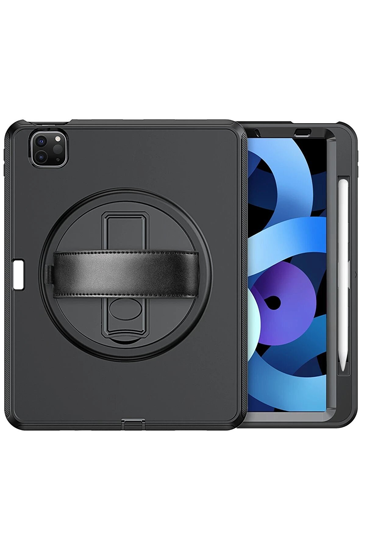 İpad Pro 11 (2018) Kılıf Hand Strap Tablet Kılıfı - Si̇yah - Dropx8646-6636