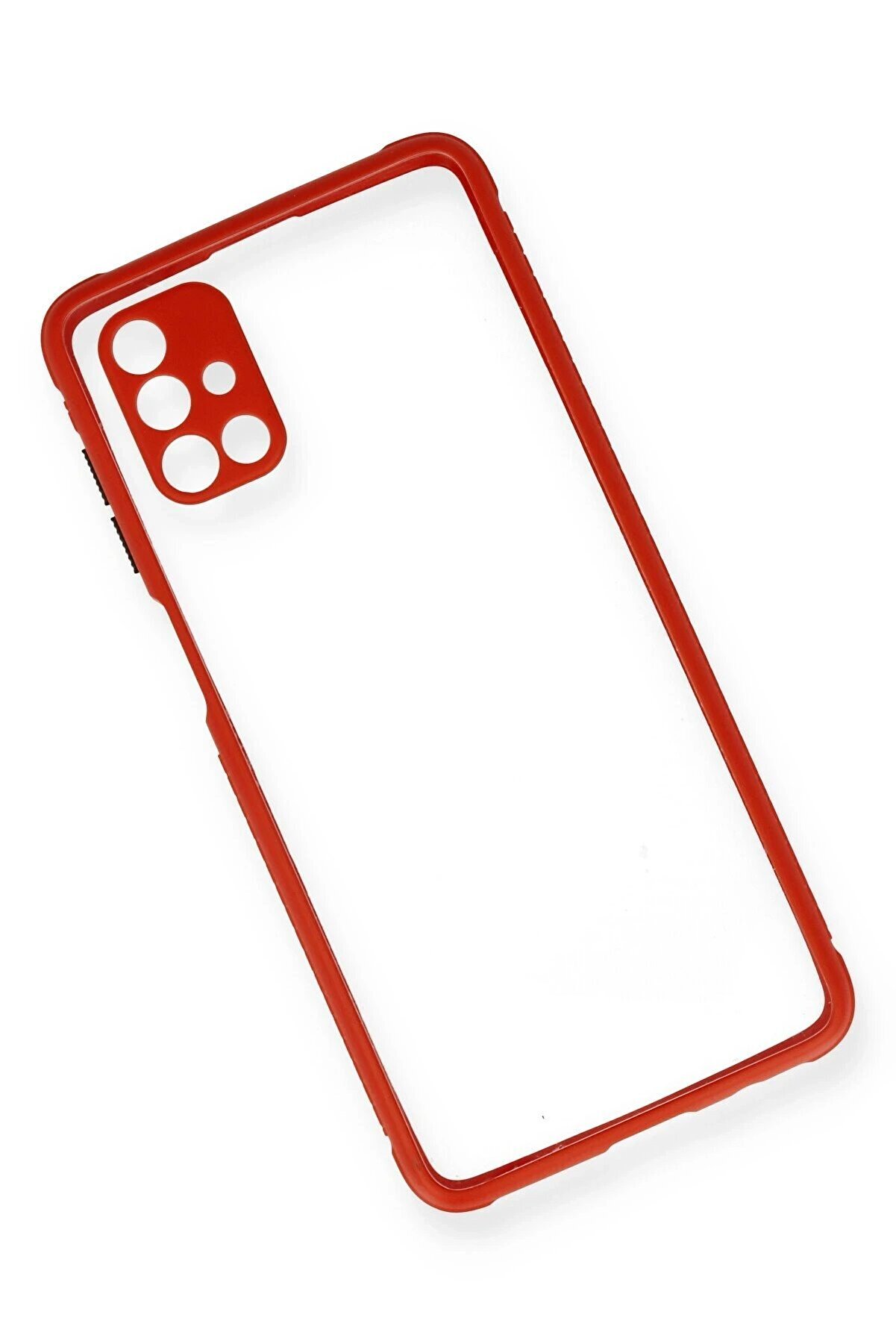 Samsung Galaxy M51 Kılıf Mi̇ami̇ Şeffaf Si̇li̇kon - Kırmızı - Dropx1801-8848