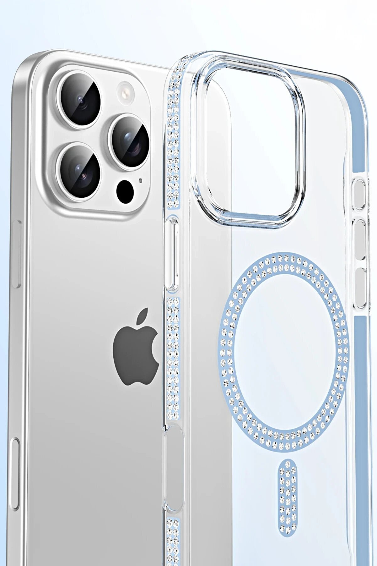 Apple İphone 14 Move Taşlı Magsafe Kapak - Si̇yah - Nover7955-6231