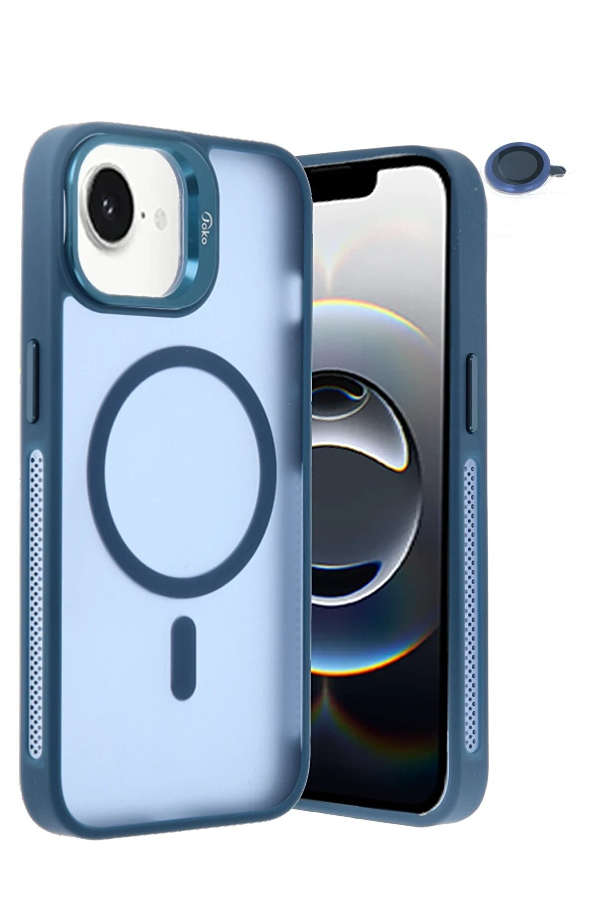 İphone 16E Flet Lens Magsafe Kapak - Laci̇vert - Dropx4945-3697