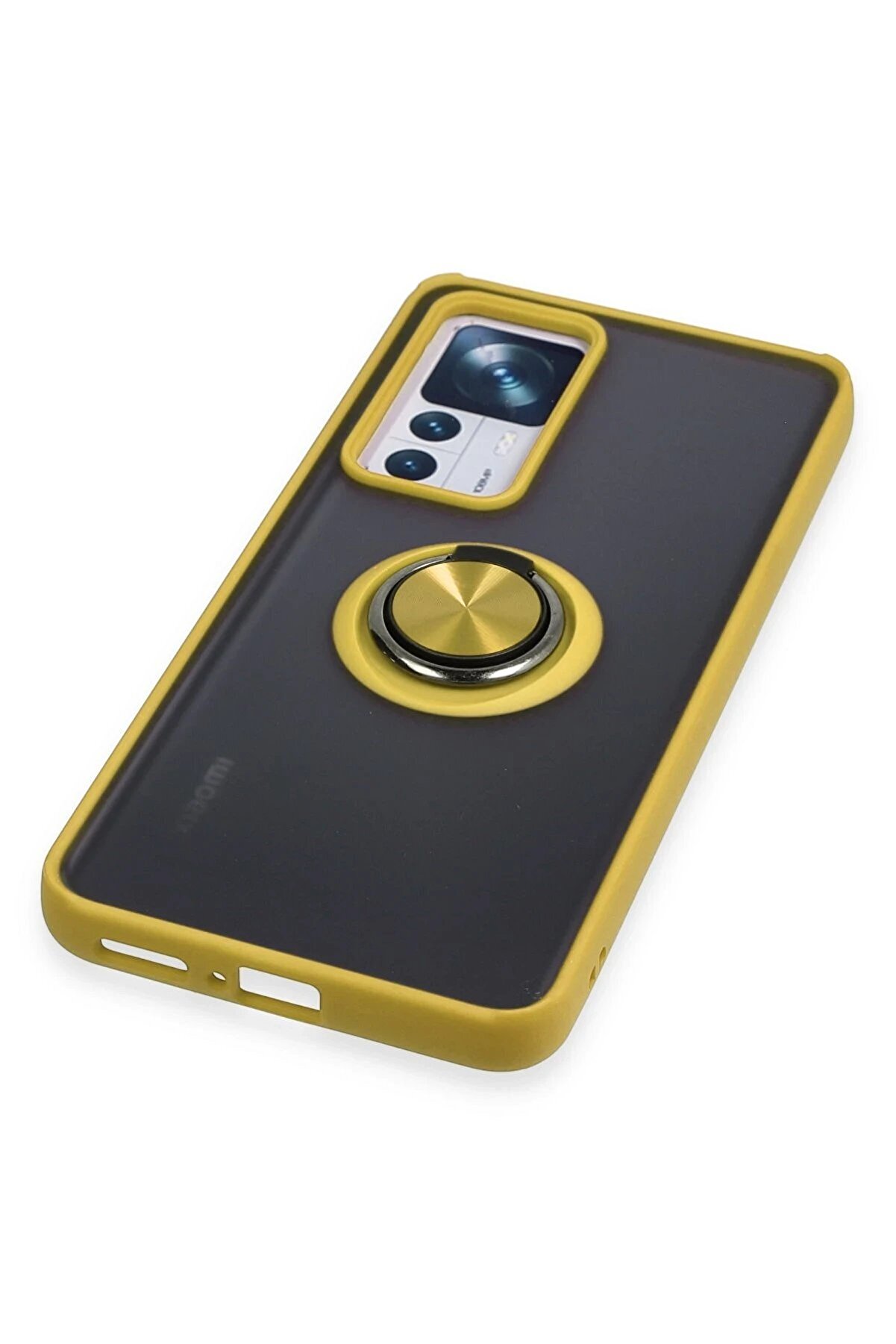 Xi̇aomi̇ Mi̇ 12T Pro Kılıf Montreal Yüzüklü Si̇li̇kon Kapak - Sarı - Dropx9979-1648