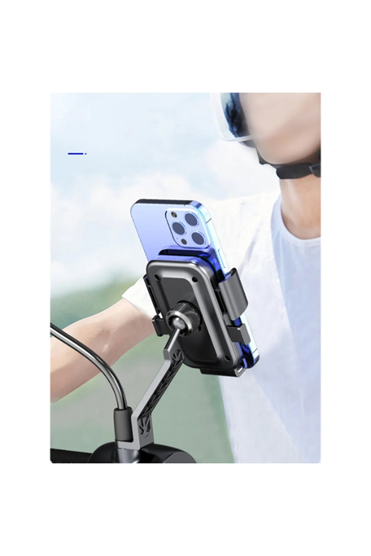 Ethab Ti̇caret 360&deg; Di̇ki̇z Aynası Bi̇si̇klet Motosi̇klet Telefon Tutucu