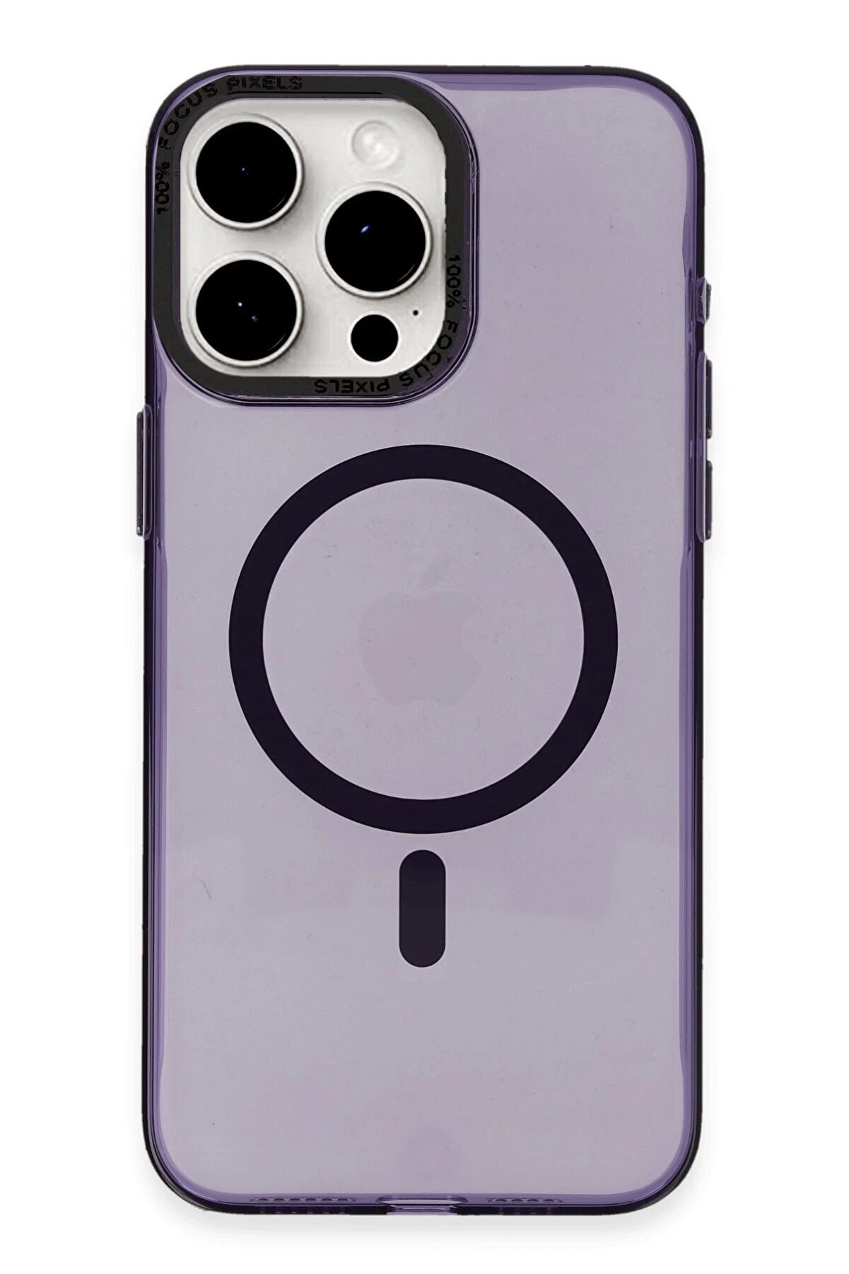 Toptan Bulurum iPhone 15 Pro Max Kılıf Anka PC Magneticsafe Sert Metal Kapak - Mor