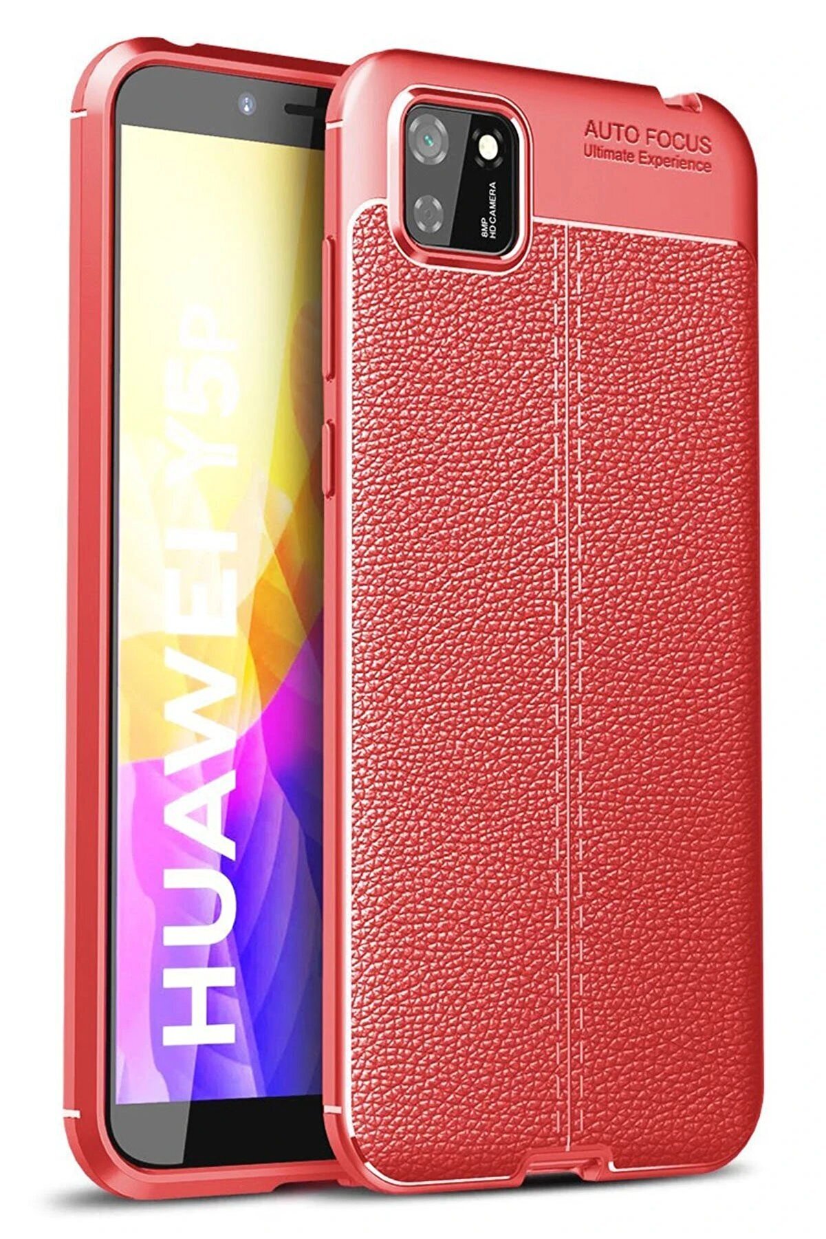 Toptan Bulurum Huawei Y5P Kılıf Auto Focus Kapak - Kırmızı
