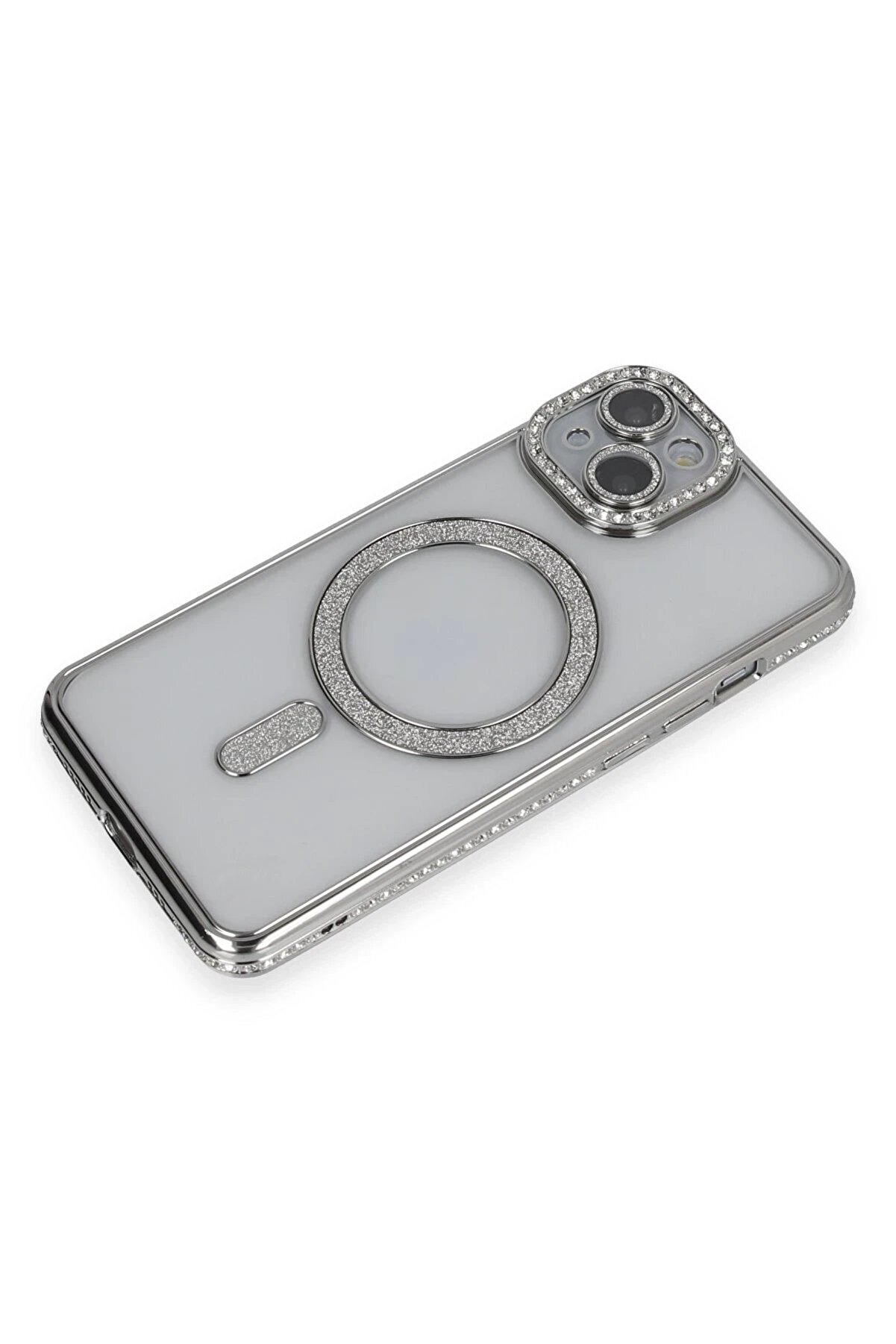 İphone 14 Kılıf Joke Si̇mli̇ Magneti̇csafe Kılıf - Gümüş