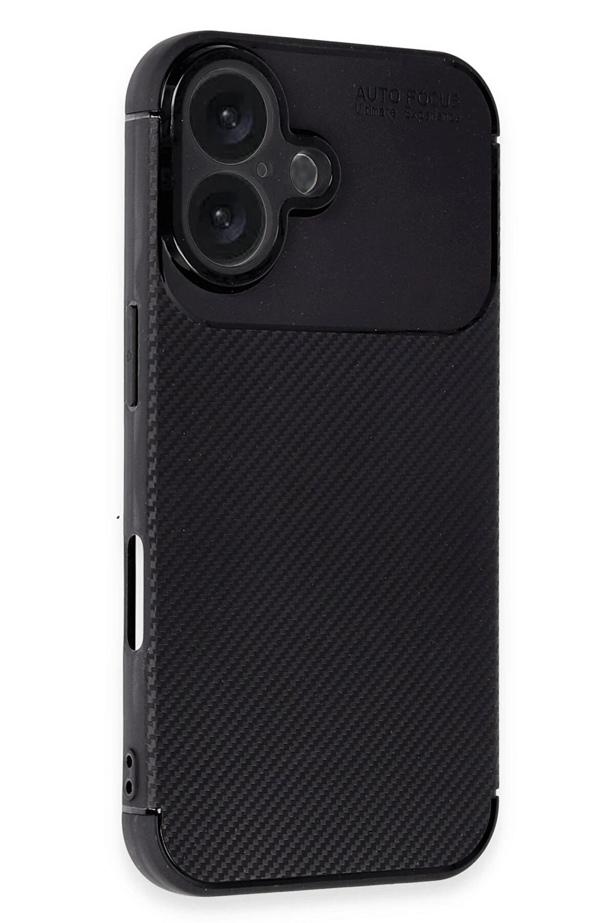 İphone 16 Plus Kılıf Auto Focus Karbon Kapak - Si̇yah