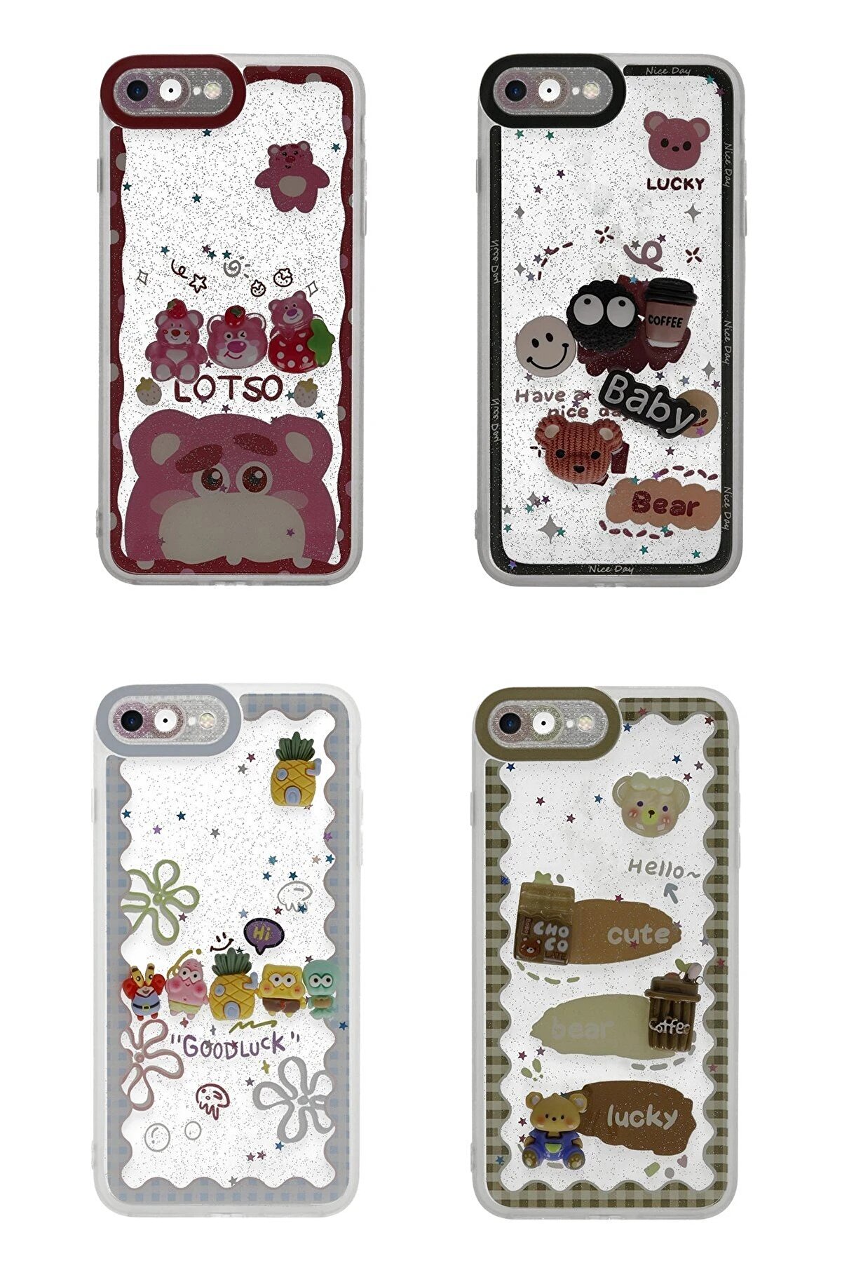 İphone 7 Kılıf Sweet Desenli̇ Si̇li̇kon Kapak - Şeffaf