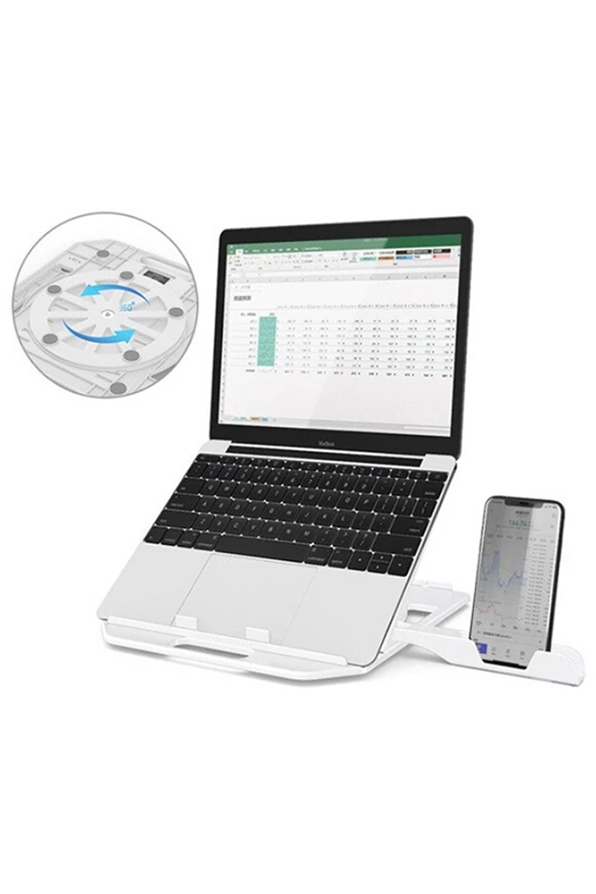 gizmurstore ALLY Yükseklik Ayarlı Dizüstü Laptop-Tablet Standı Telefon Tutucu-(5775) - GMS7030-8562