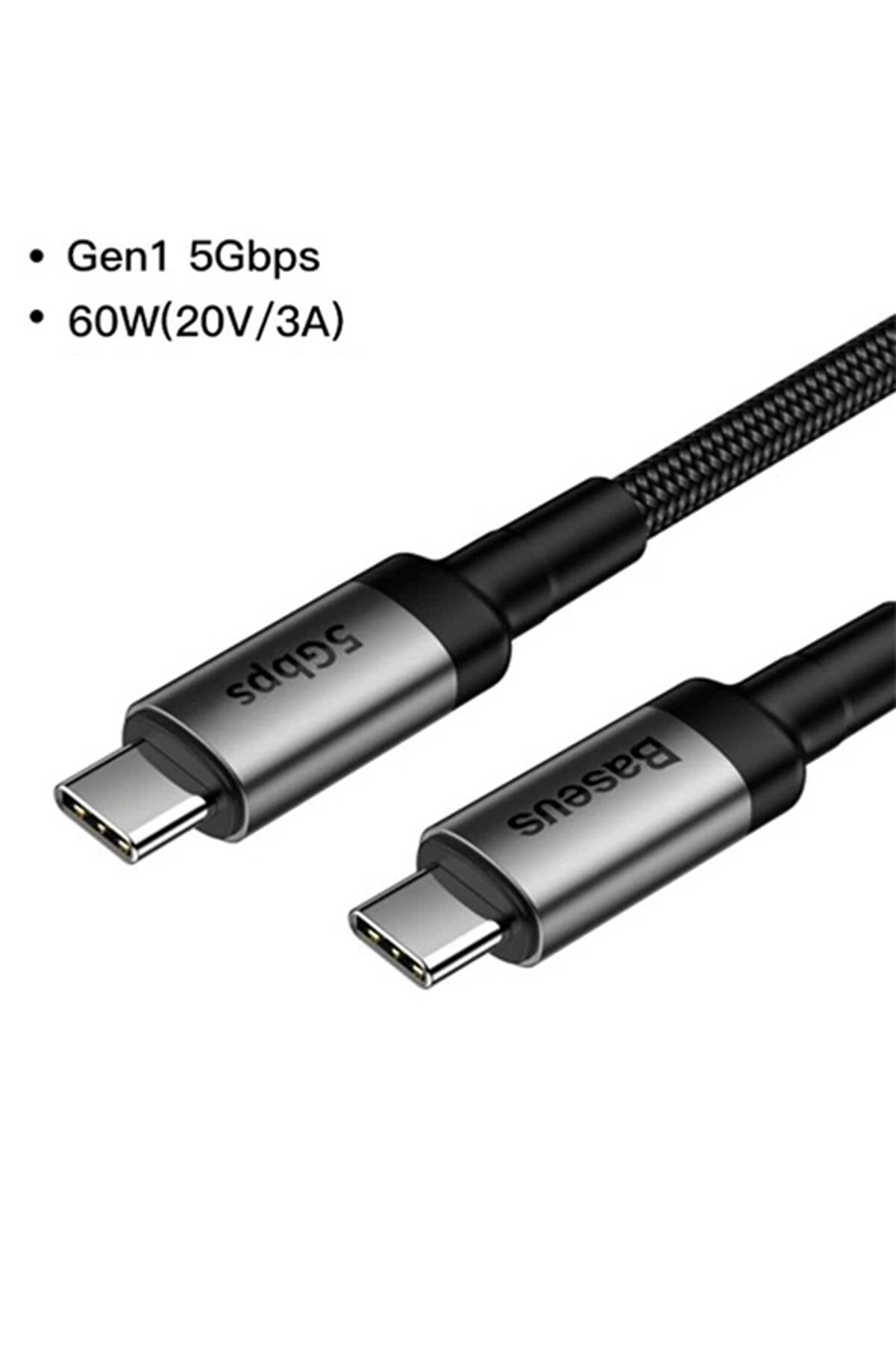Cafule Seri̇es Type-C Pd3.1 Gen1 60W(20V/3A) 5Gbps Usb Şarj Kablasu 1Metre-(5418-9938
