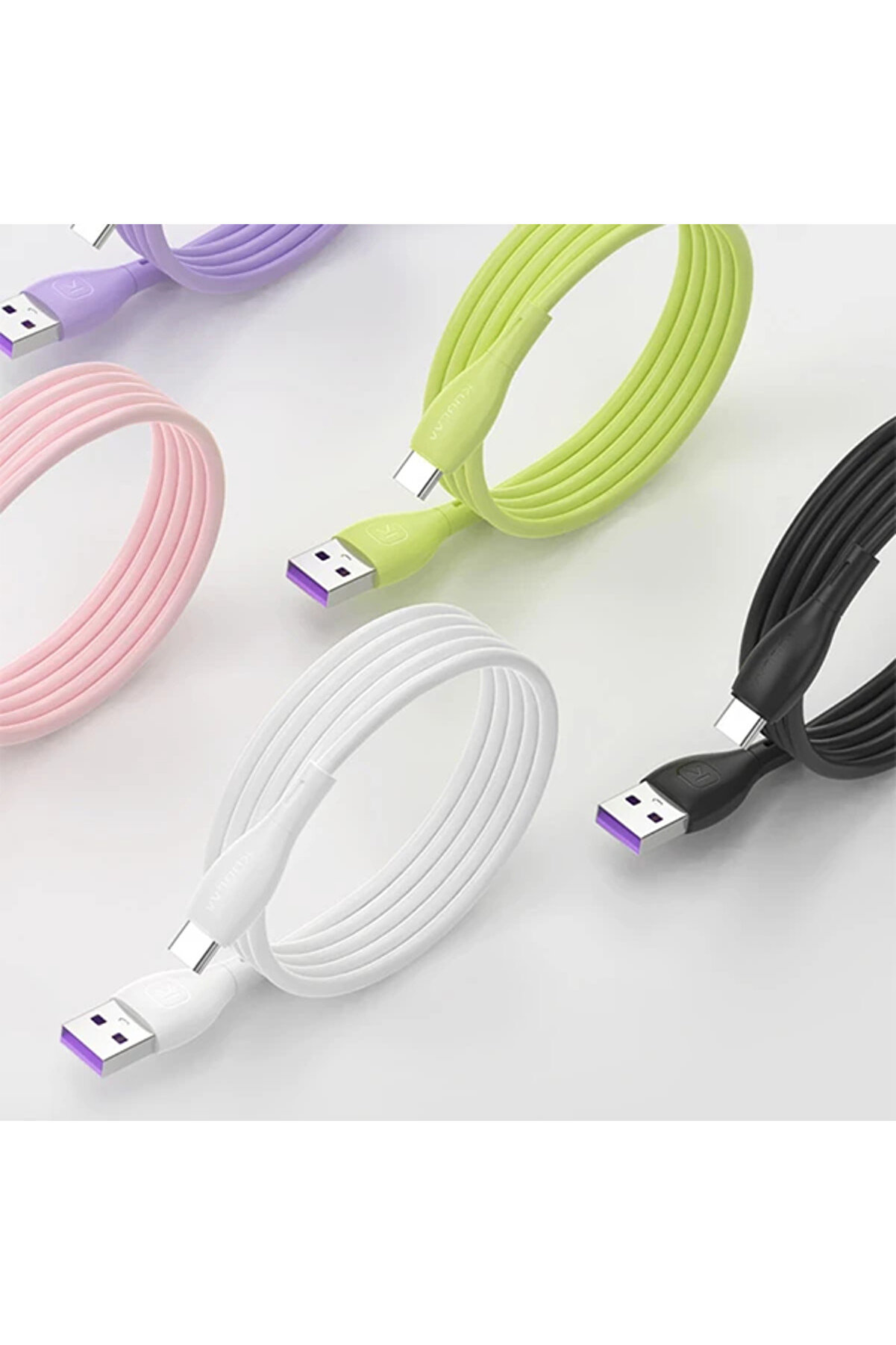 Kuulaa Li̇qui̇d Si̇li̇cone Usb Type C Qc3.0 Hızlı Şarj Kablosu 1Metre-(1903) - Dropx3690-1404