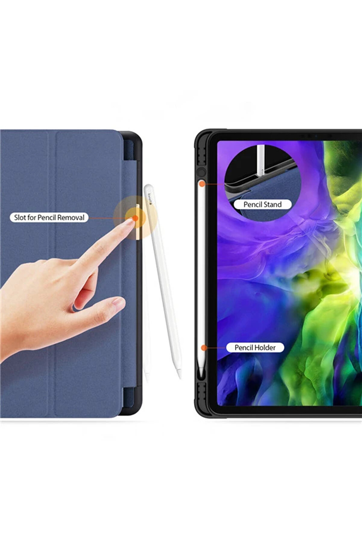 Dux Duci̇s İpad Pro 12.9 (2021-2020-2018 )Kılıf Kalem Yerli̇ Soft Tpu Mıknatı - Dropx3452-7285