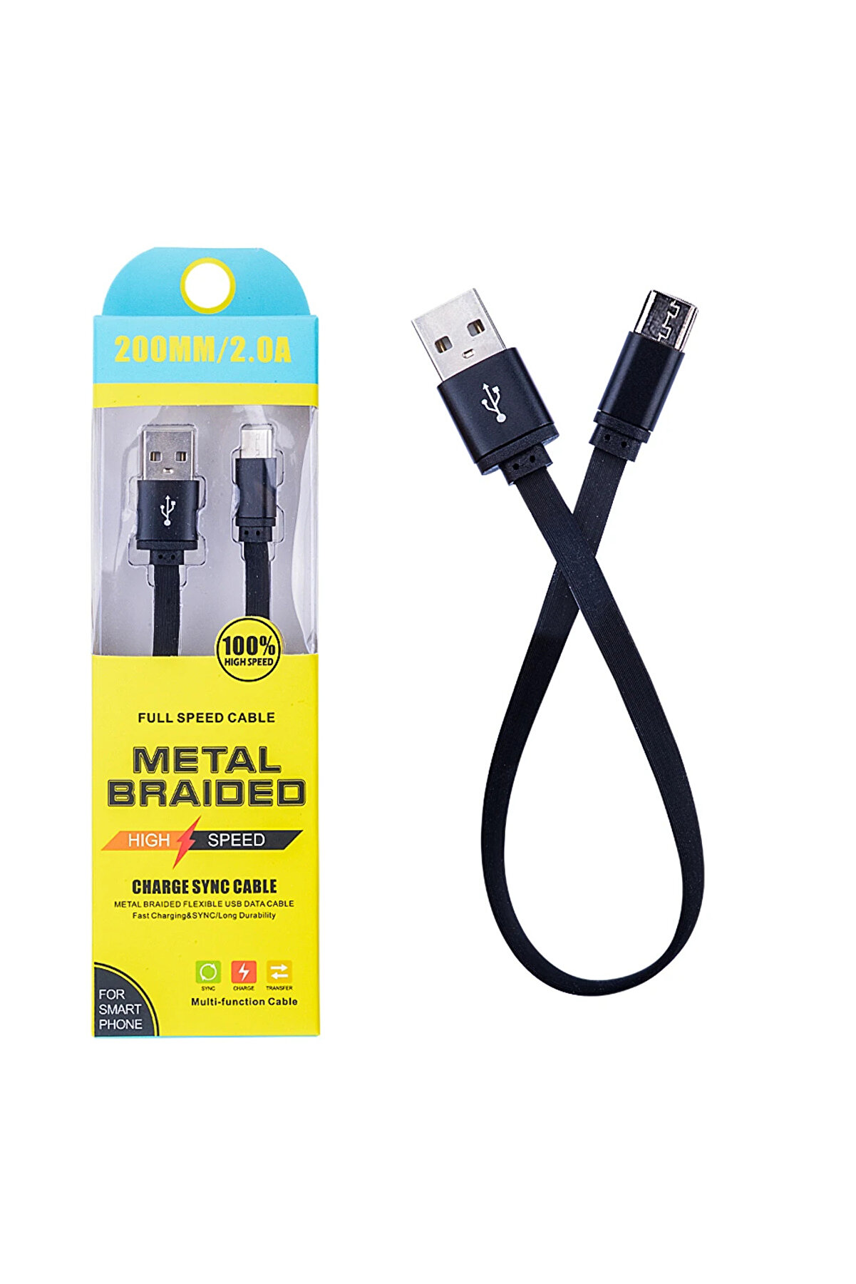 Androi̇d Mi̇cro 2A 20Mm Kısa Yumuşak Dokulu Renkli̇ Usb Kablo-(5775) - Gms2296-5389
