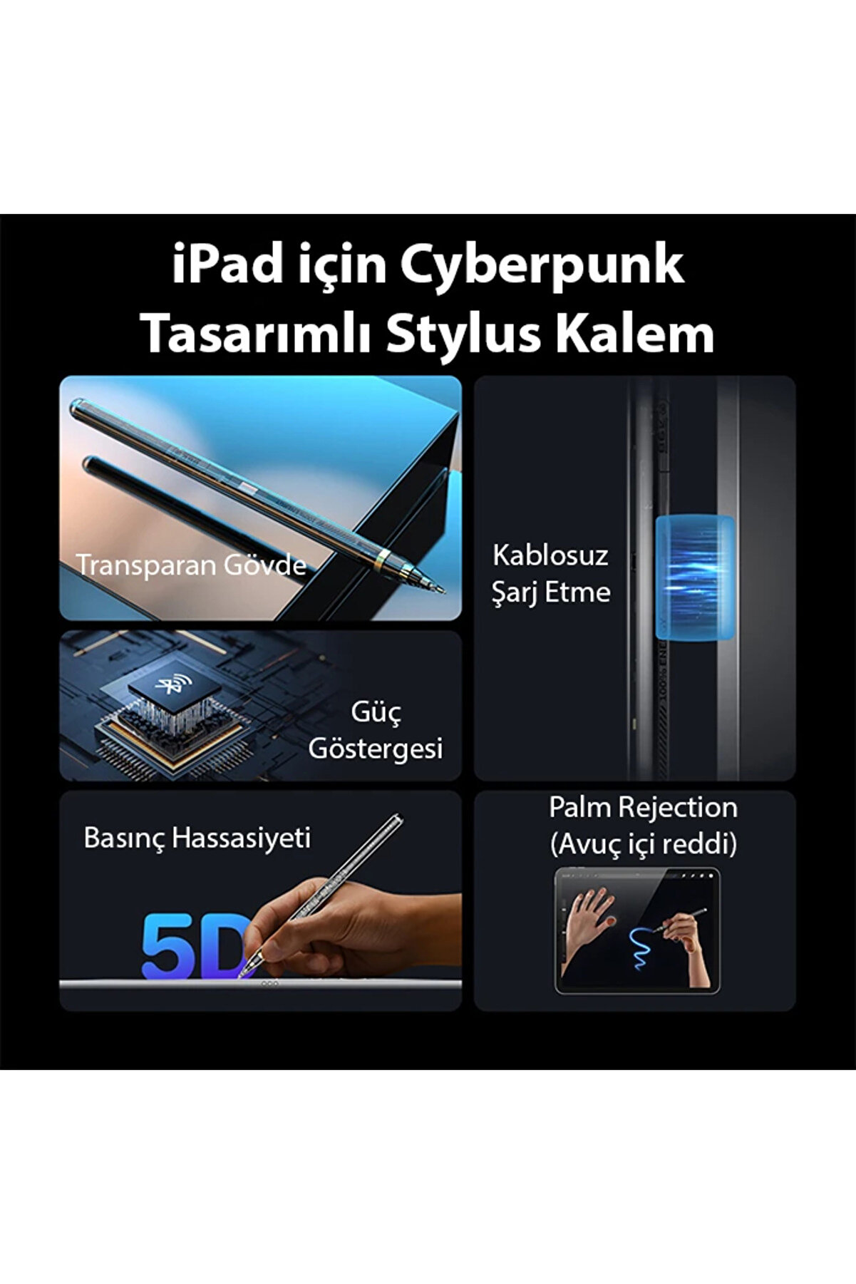 Dux Duci̇s Sp-04 Manyeti̇k Şarjlı Stylus Pen İpad Tablet Dokunmati̇k Kalem Transparen - Gms2238-5825