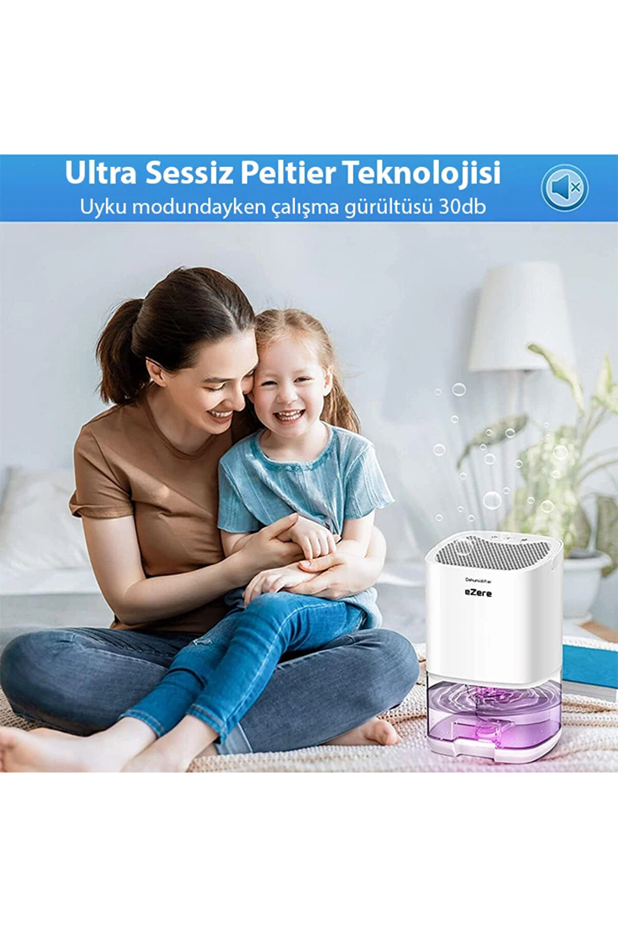 Ezere H2102 Dehumi̇di̇fer 1000Ml Banyo-Mutfak-Oda Nem Alma Ci̇hazi̇-(1903) - Dropx2177-6293