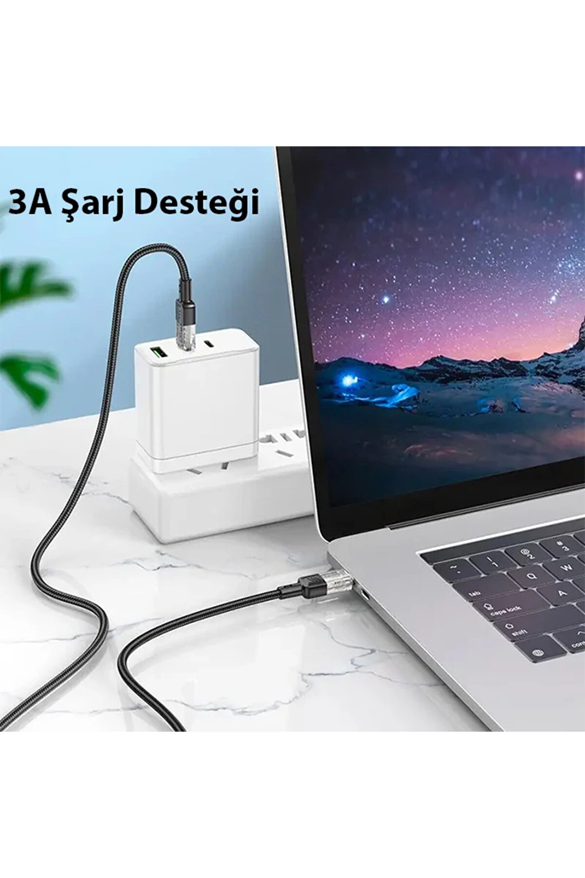 Hoco U129 Transparan Type-C To Type-C Data Ve Şarj Kablosu 1M-(5775) - Ufukaal9619-4411