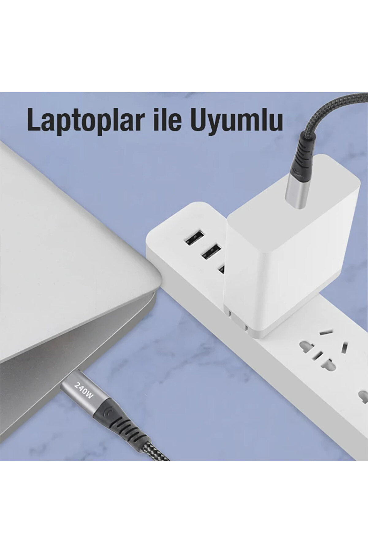 Ally 240W Type-C To Type-C Laptop Telefon Hızlı Data Ve Şarj Kablosu-(1903) - Dropx8386-9717