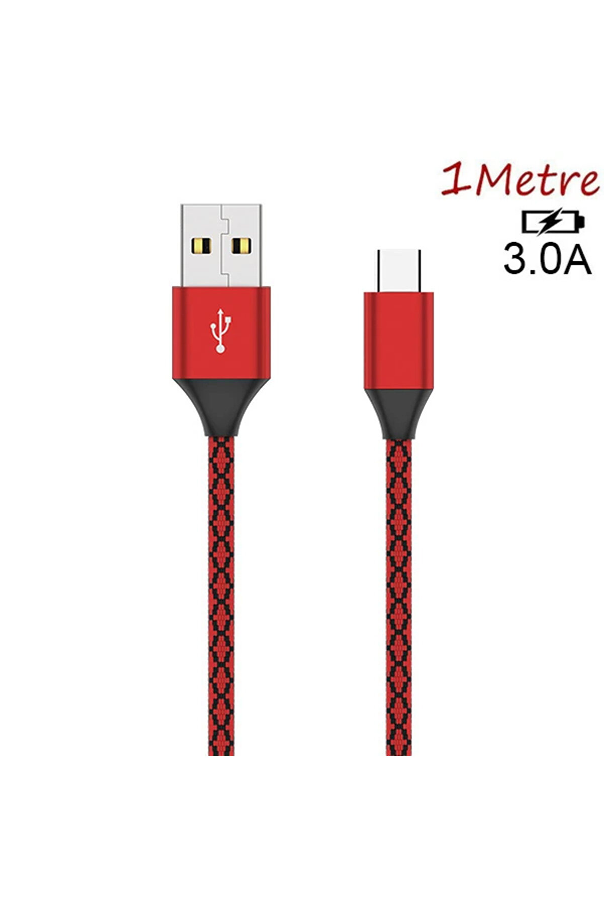CepteToptan Ally Usb TYPE C 3.0A Hızlı Kopmaz Halat Usb Şarj Kablosu 1MM-(1903) - DROPX4037-5325