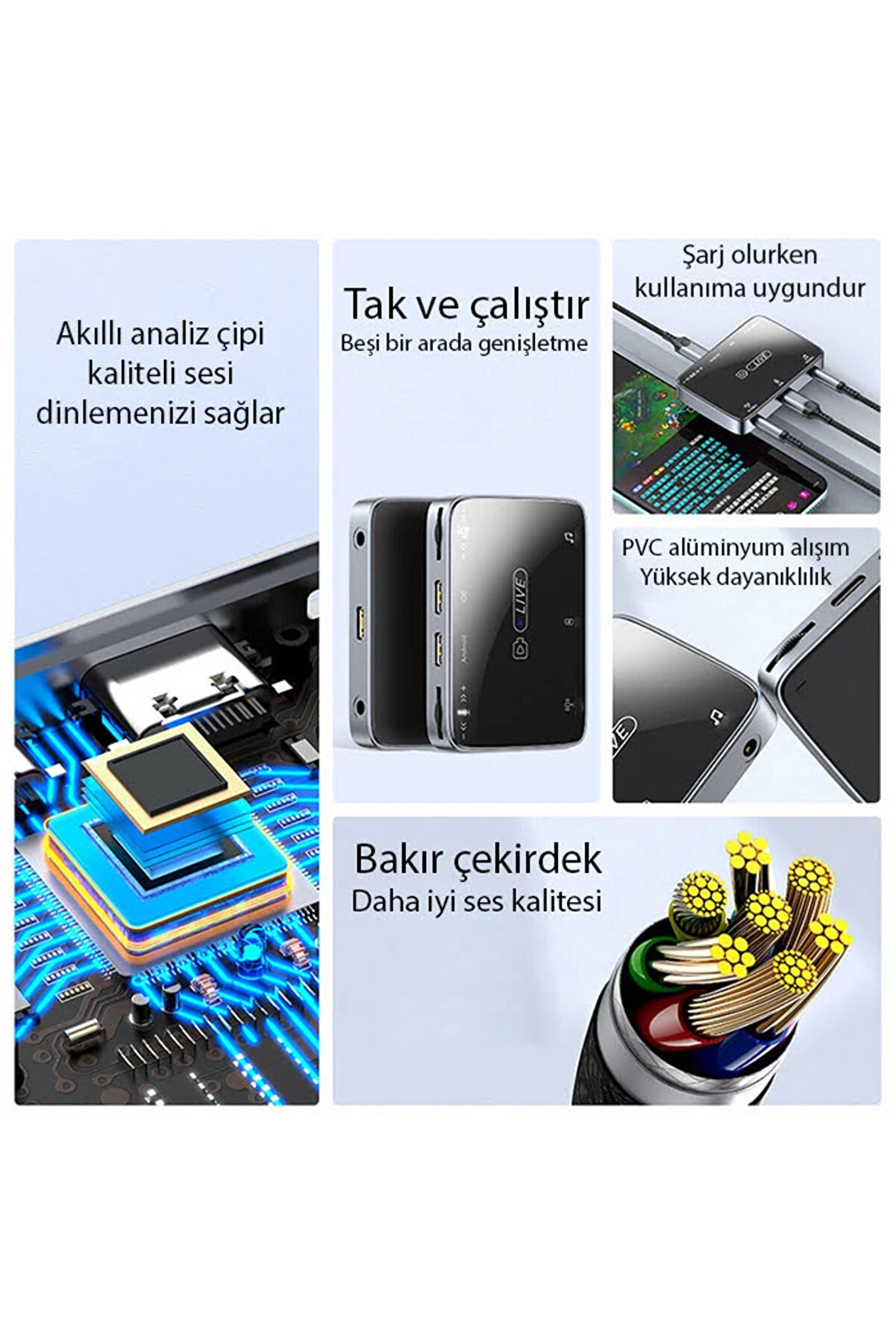 Ally Mh-319 Type-C 2 İn 1 Canlı Yayın İçi̇n Dönüştürücü Li̇ve Converter - Dropx8472-1706