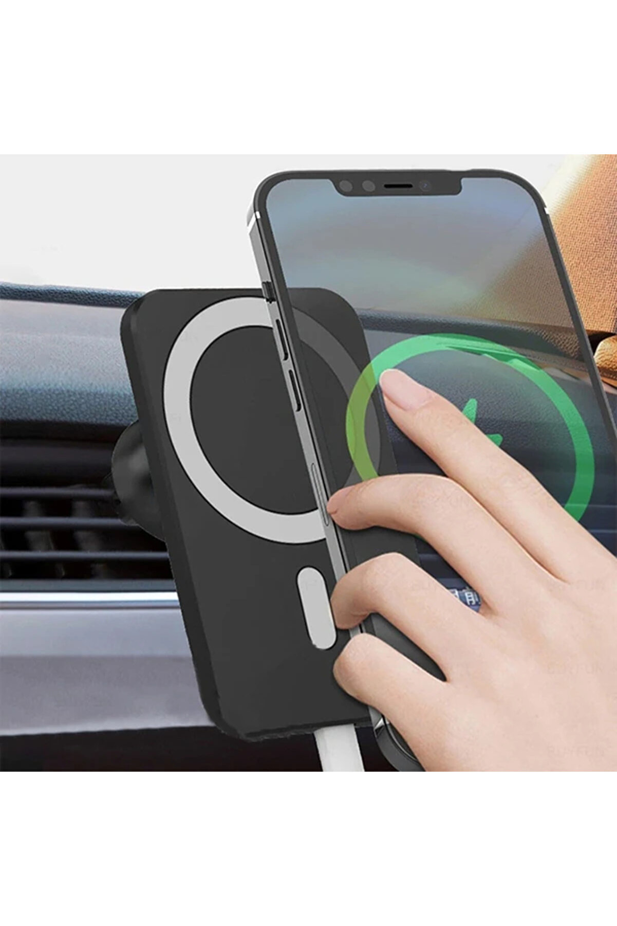 Ally N16 15W Magsafe Uyumlu Araç İçi̇ Telefon Tutucu-(1903) - Cpt209287-7239