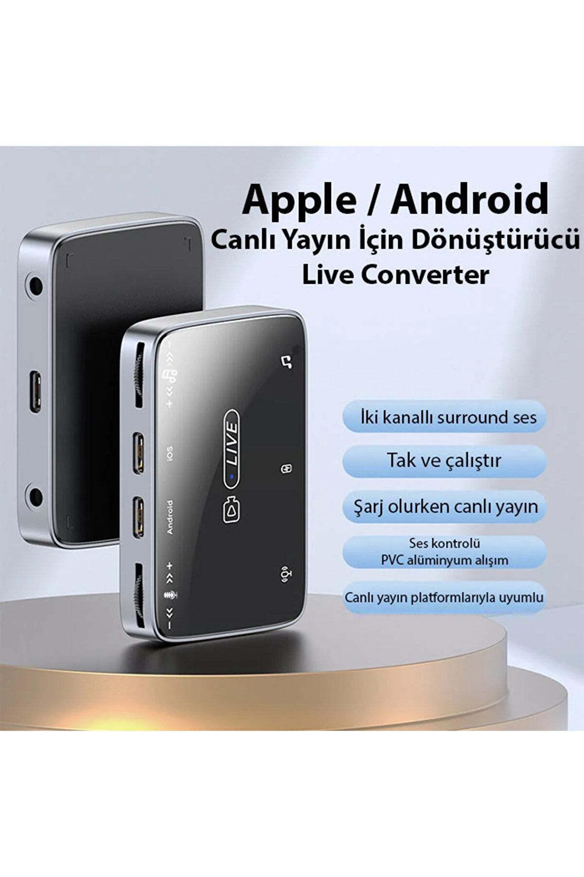 Ally Mh-319 Type-C 2 İn 1 Canlı Yayın İçi̇n Dönüştürücü Li̇ve Converter - Dropx8472-1706