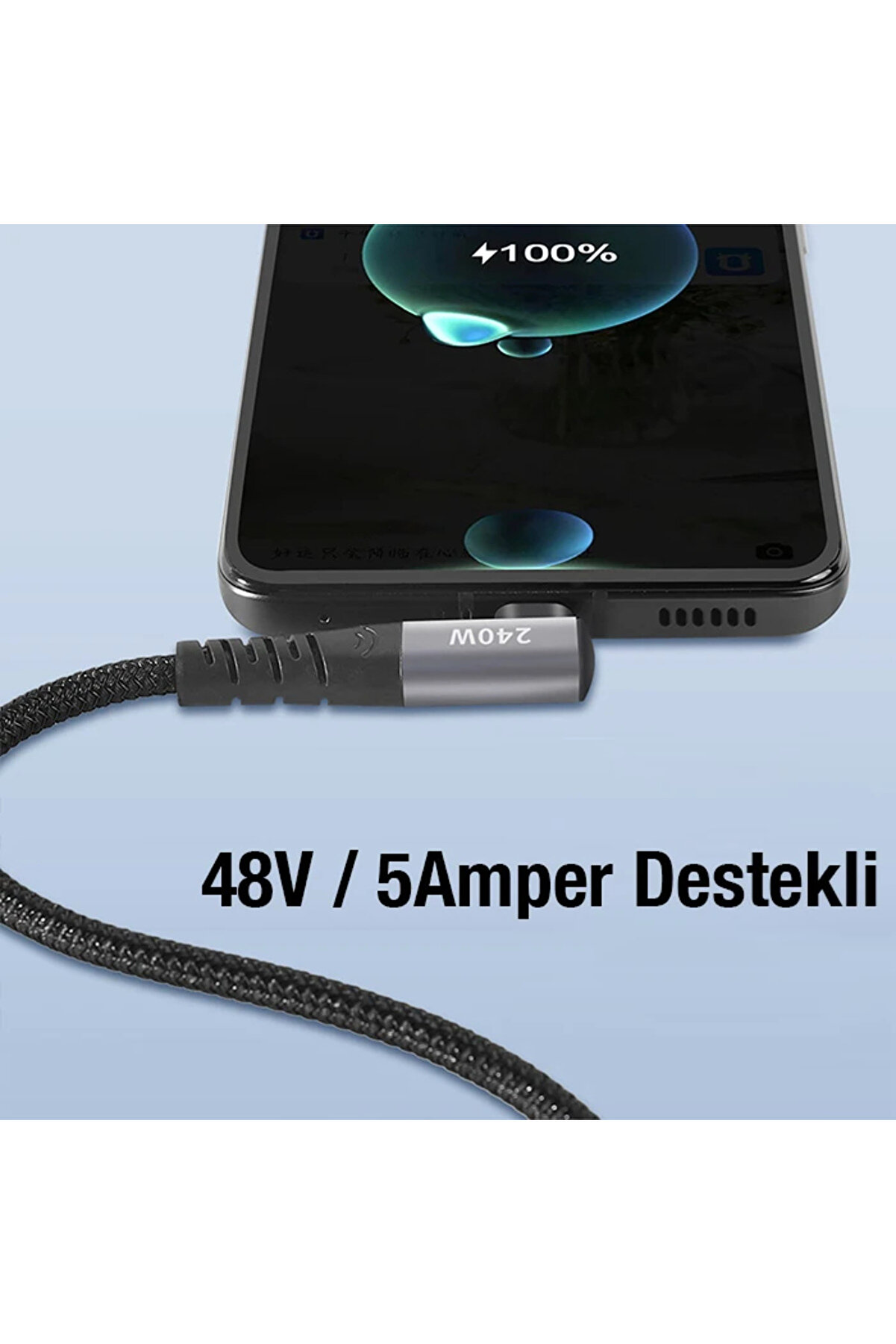 Ally 240W Type-C To Type-C Yatay Laptop-Telefon Hızlı Data Ve Şarj Kablosu-(1 - Dropx2170-3856