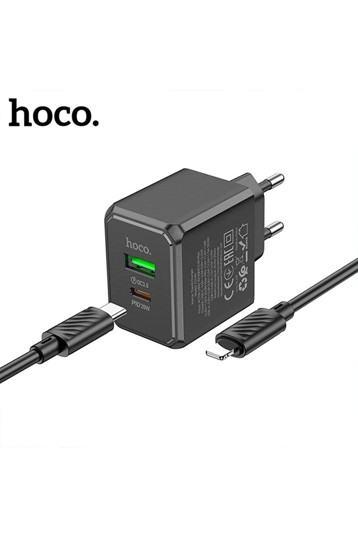 Hoco Cs14A Ocean Pd20W+Qc3.0 Gi̇ri̇şli̇ Hızlı Şarj Başlığı Ve Type-C To İphone - Gms5195-4037