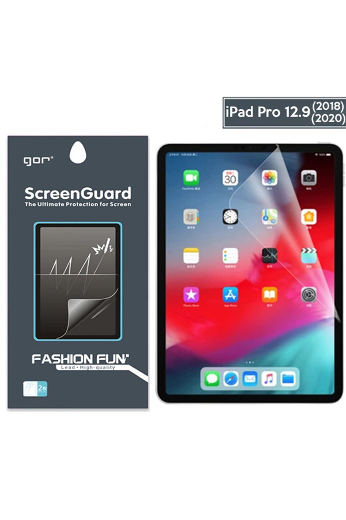 CepteToptan Gor Apple iPad Pro 12.9 (2021)- (2020)- (2018) Darbe Emici Ekran Koruyucu-(1903) - DROPX4216-2046