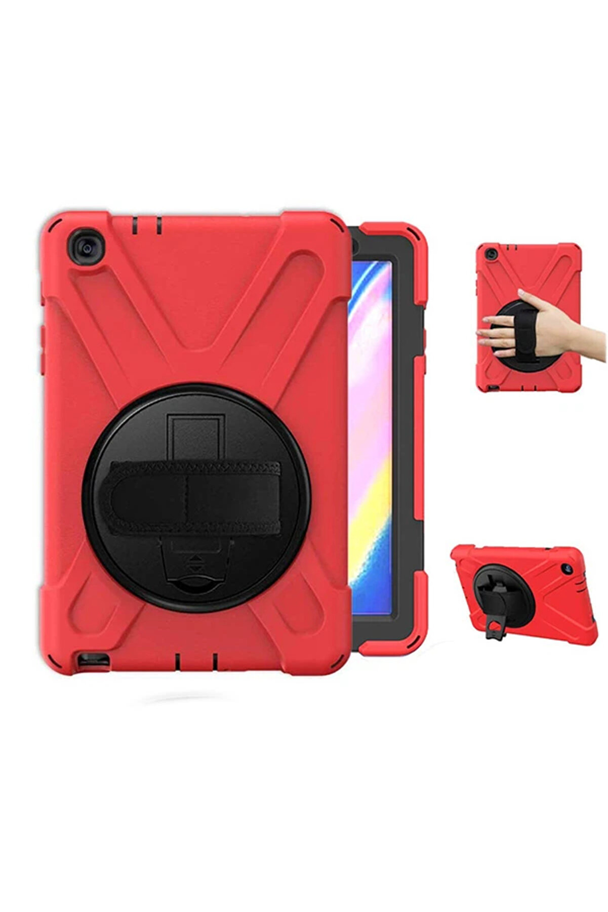 Ally Galaxy Tab P200-P205 3 Katmanlı Standlı Zırh Kılıf-Shockproof-(1903) - Dropx2312-8192