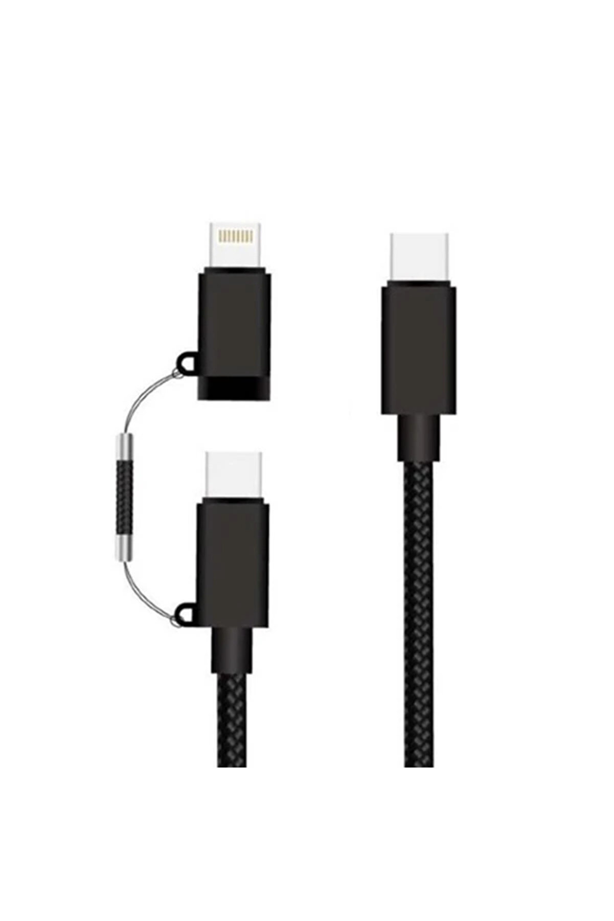 Ally 2İn1 Usb Type C 60W Hızlı Şarj Pd Kablosu+İphone Başlık Usb Kablo-(5775) - Tgz8834-7395