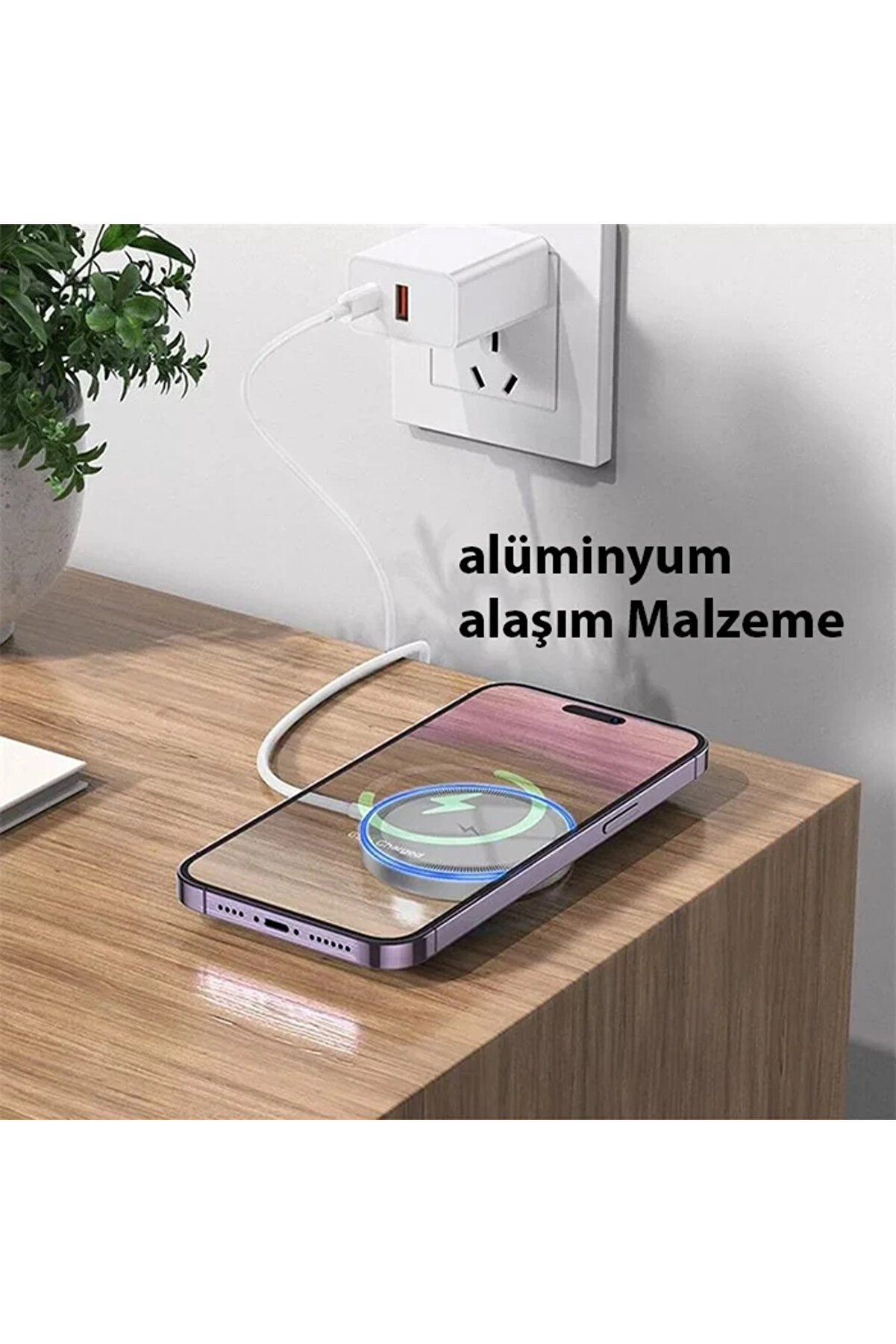 Hoco Cw53 15W Magsafe Kablosuz Wi̇reless Stand Hızlı Şarj Ci̇hazı-(1903) - Dropx2063-7579