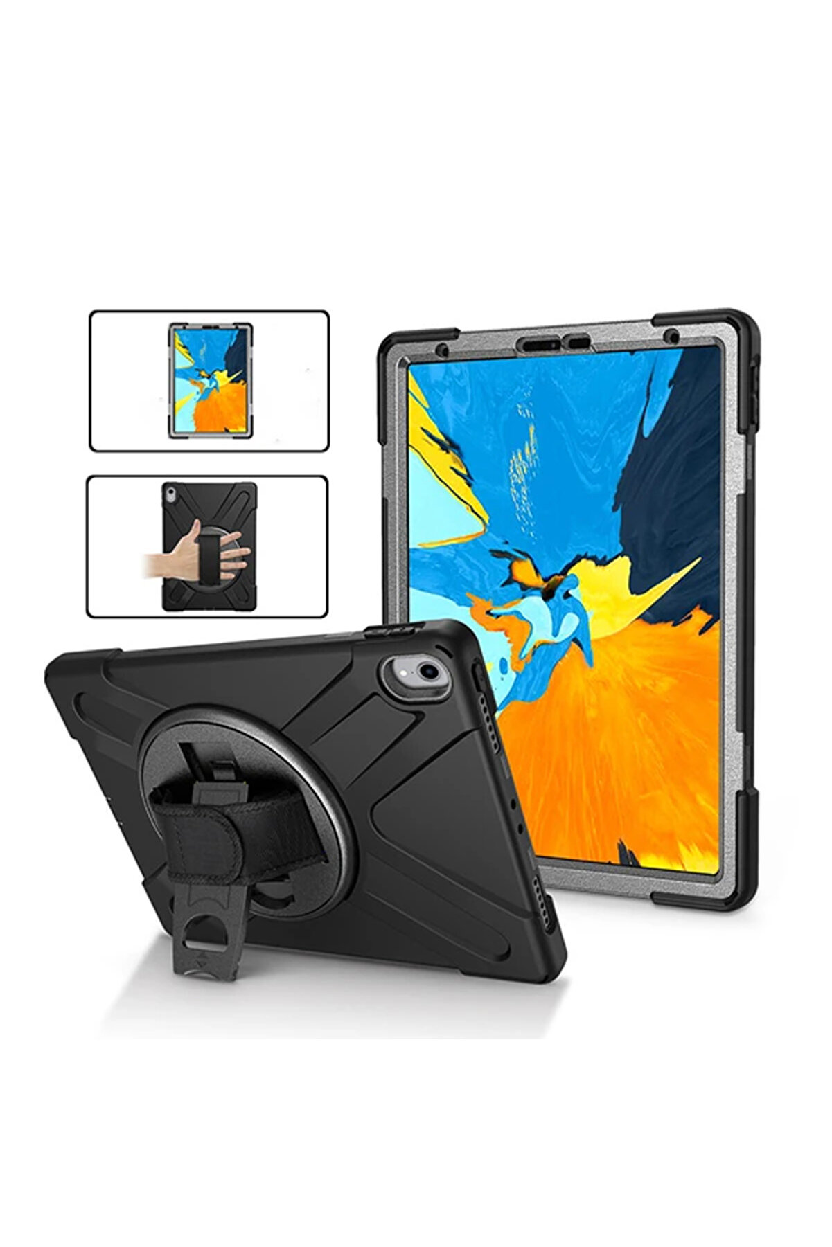 CepteToptan İpad Pro 11 İnch (2021-2020-2018)3 Katmanlı Standlı Zırh Kılıf-(1903) - DROPX3152-3763