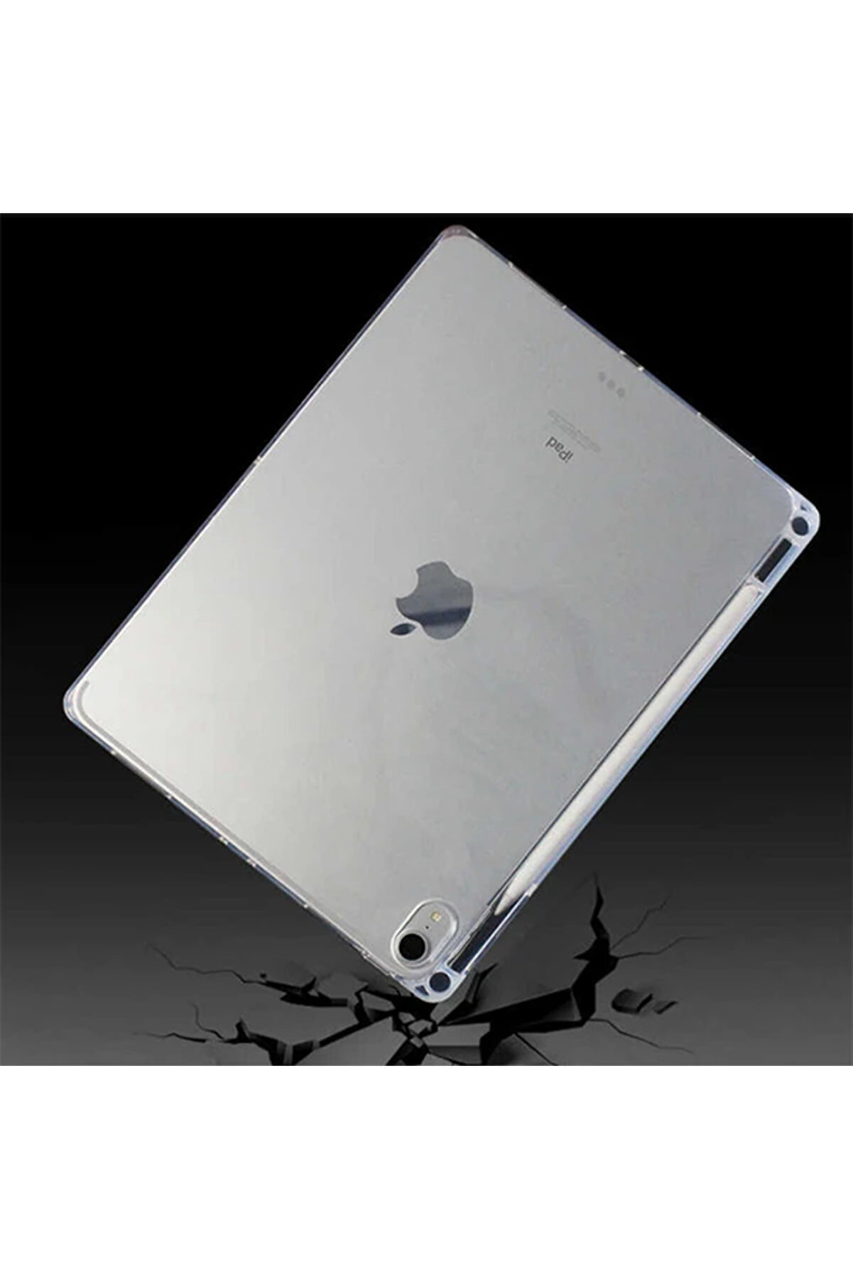 Ally İpad Pro 12.9-İnch (2021)-(2020)-(2018) Kalem Yerli̇ Şeffaf Si̇li̇kon Kılıf-(57 - Gms7365-4612