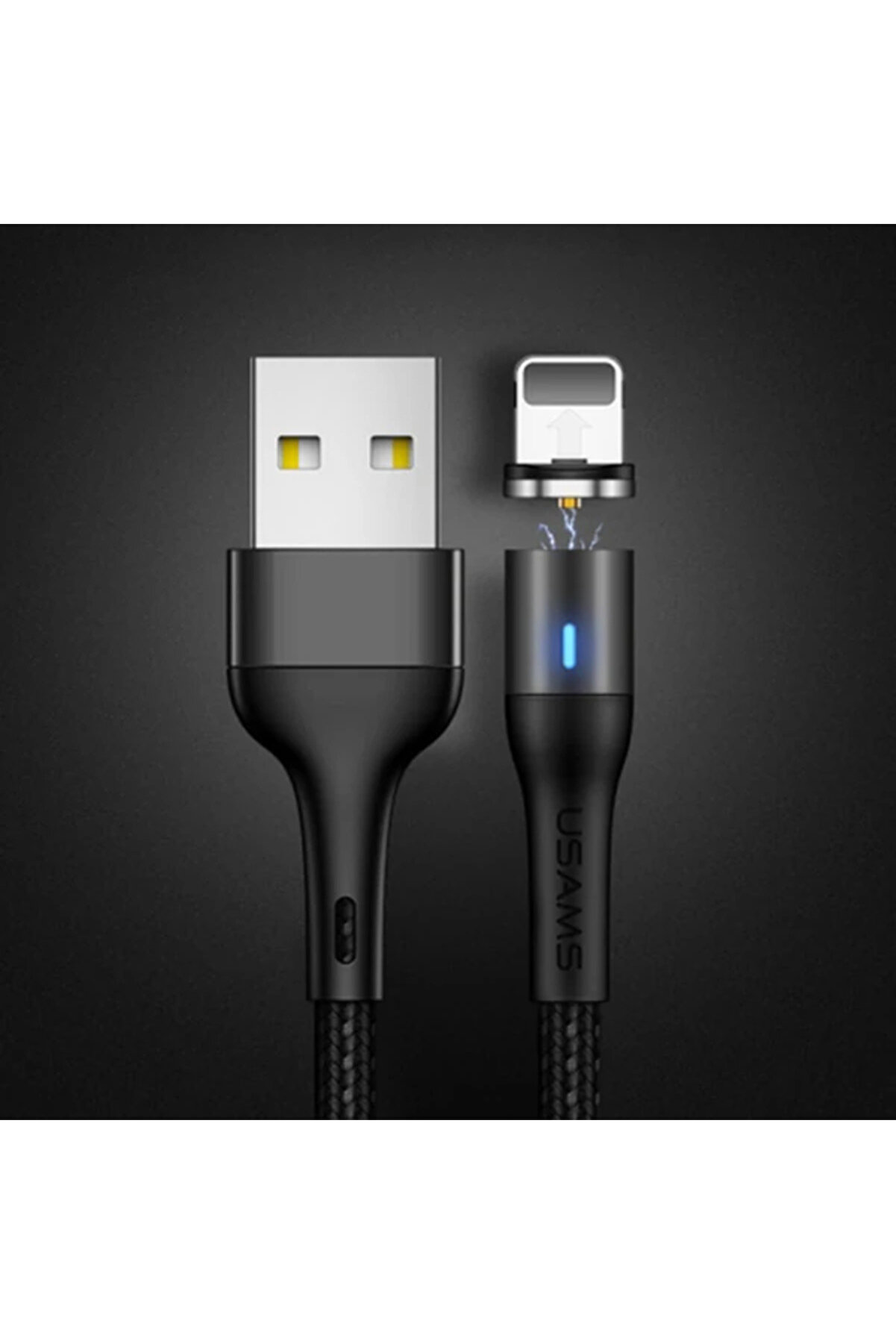 gizmurstore Usams Mıknatıslı Başlık İPhone 14-13-12-11 usb Şarj Kablosu-(5775) - GMS7806-7355